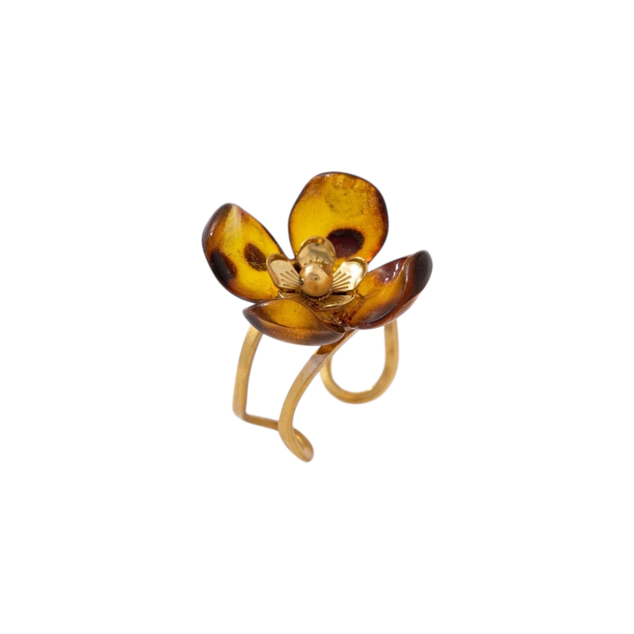 Flower panther ring