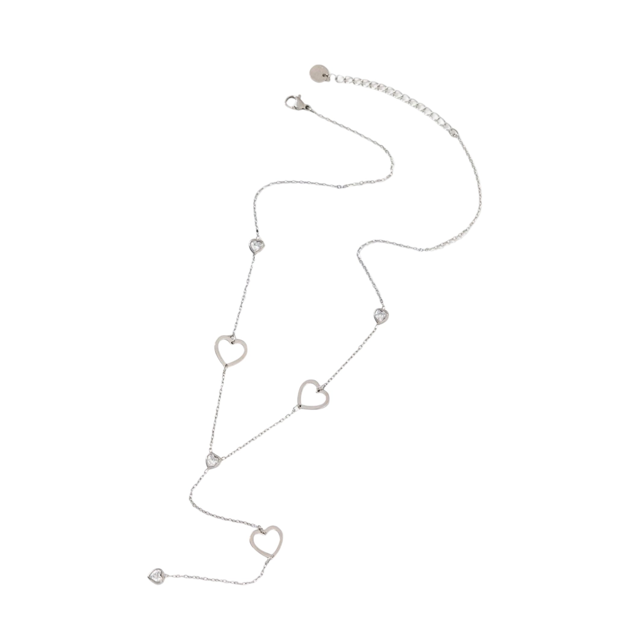 Open hearts Y ketting