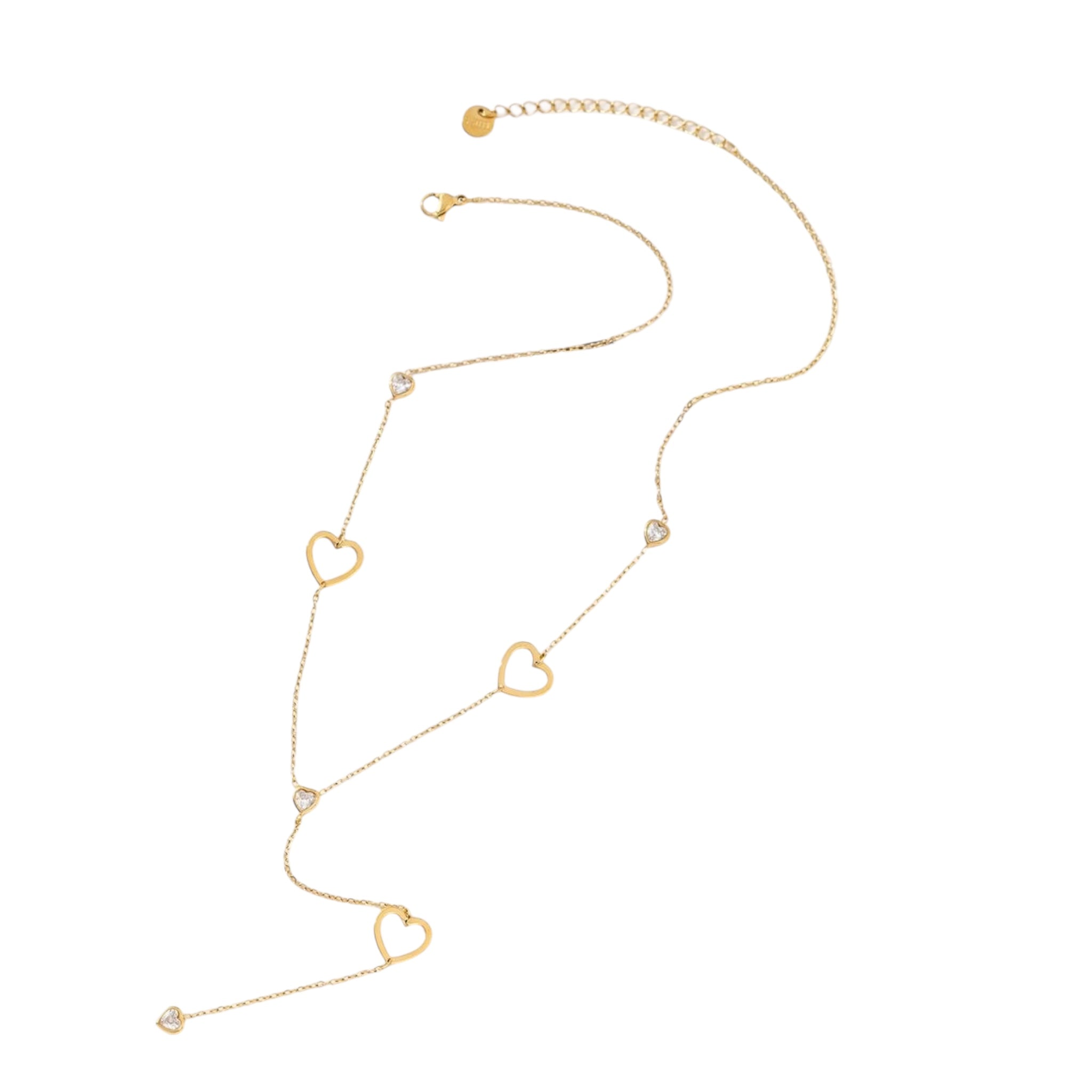 Open hearts Y ketting