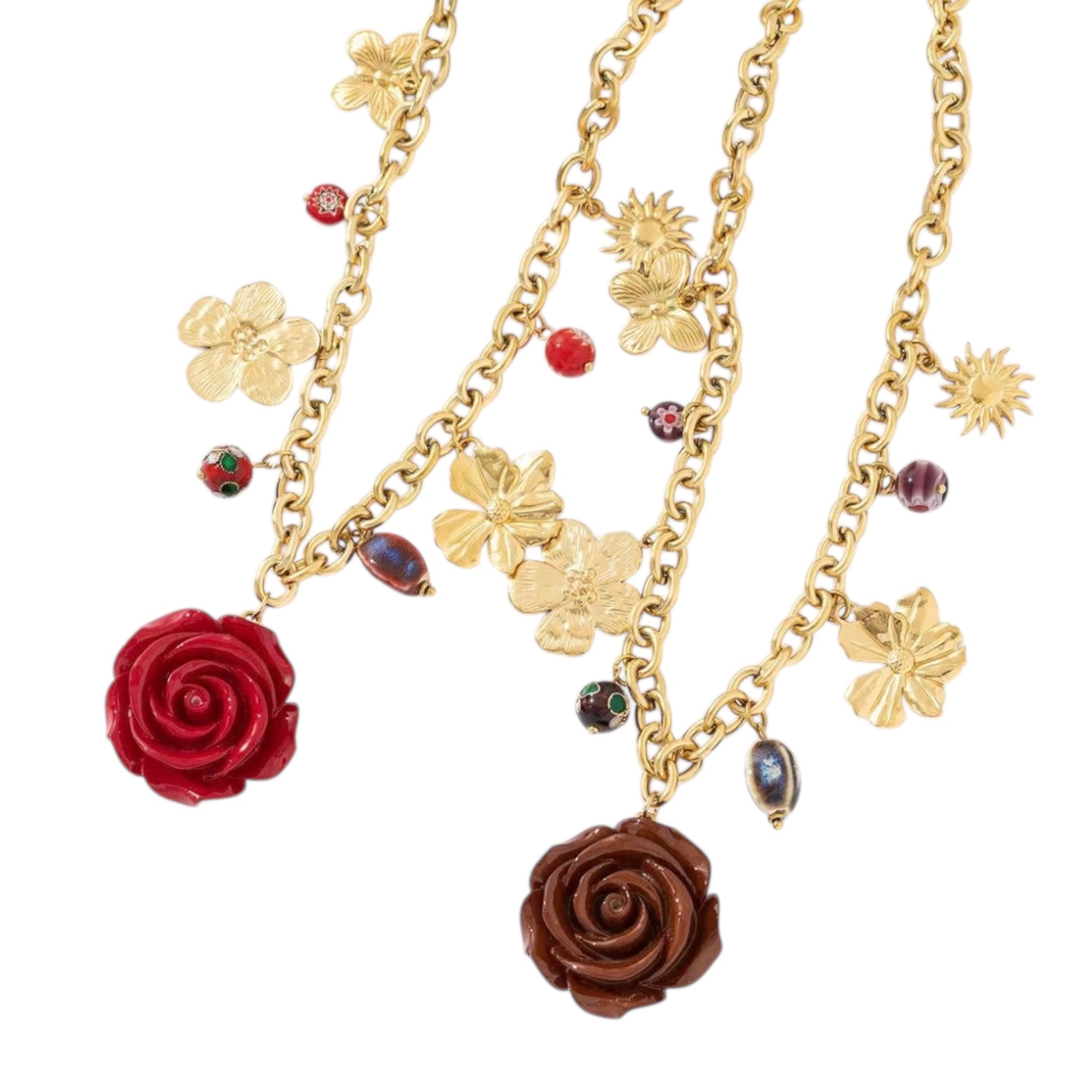 Roses charm necklace