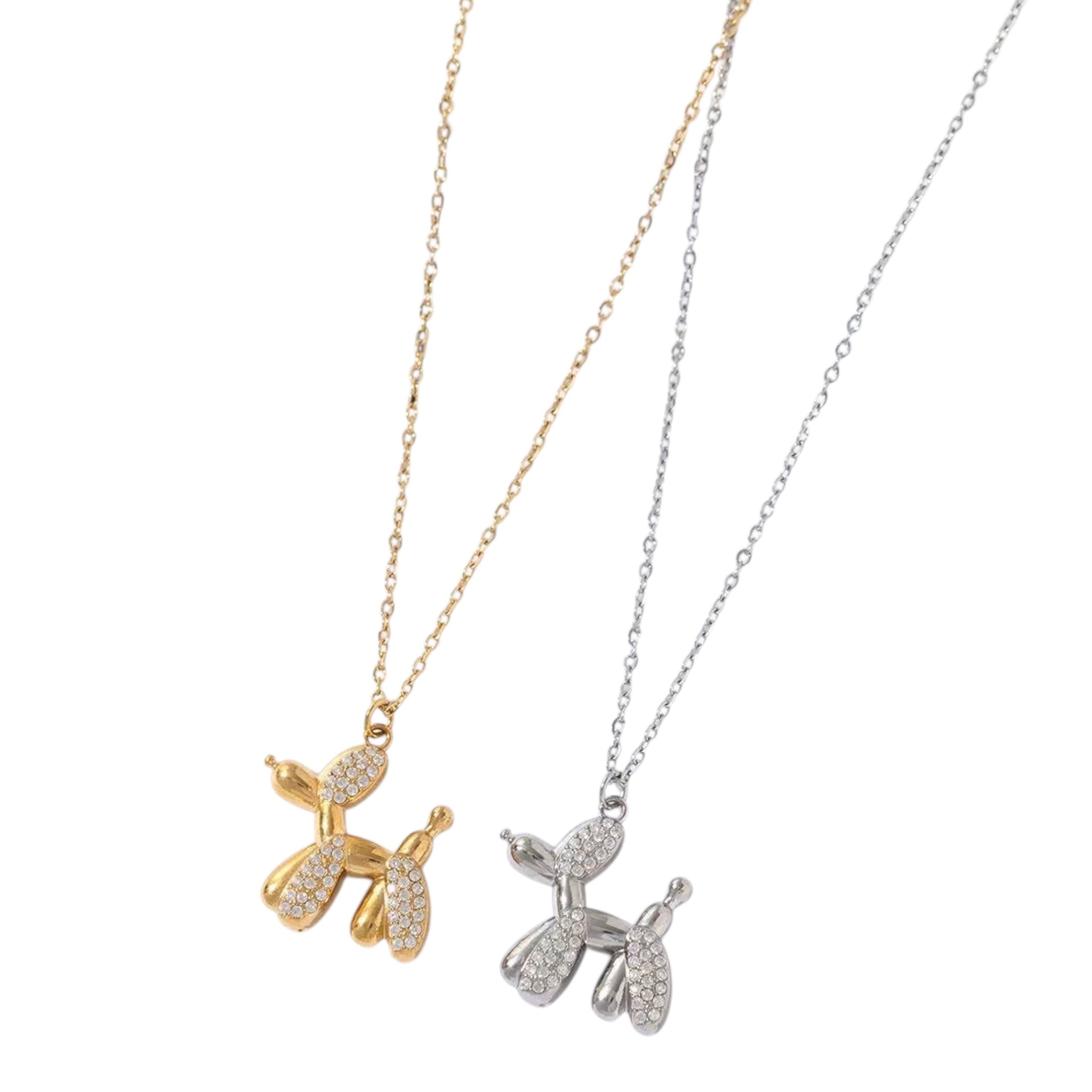 Rhinestone dog necklace