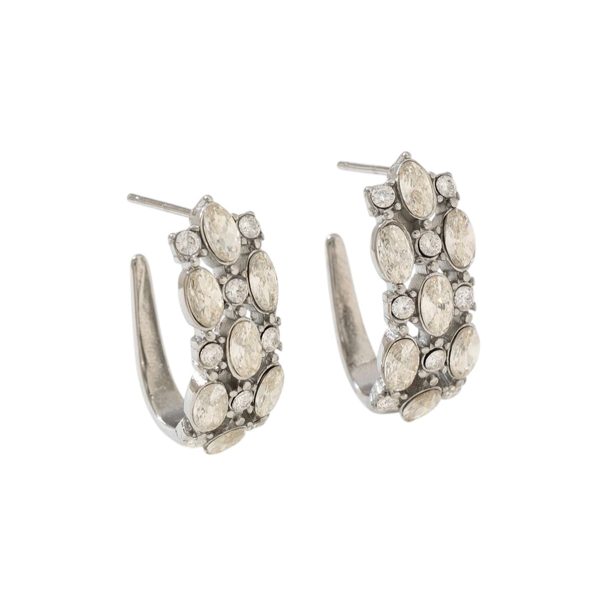 Peer strass hoops oorbellen