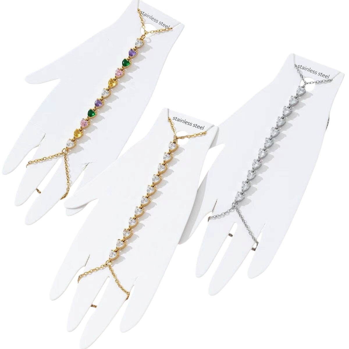 Heart shape hand chain