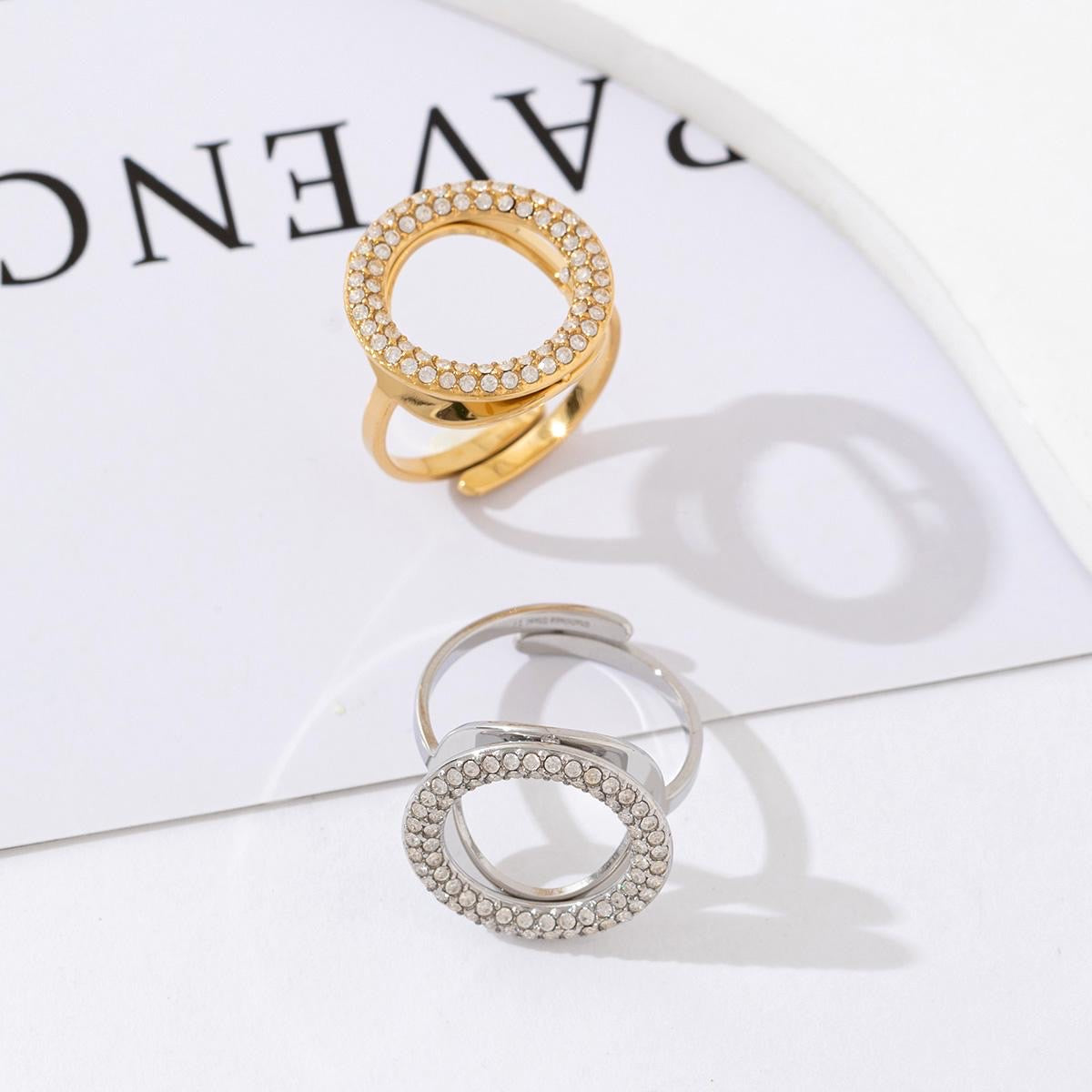 Open cirkel stras ring