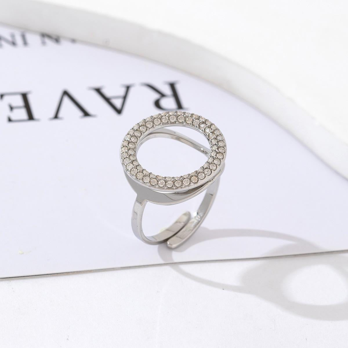Open cirkel stras ring