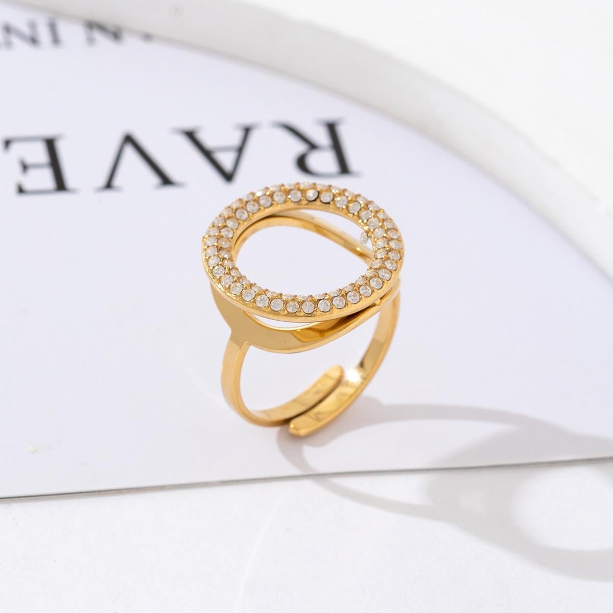 Open cirkel stras ring