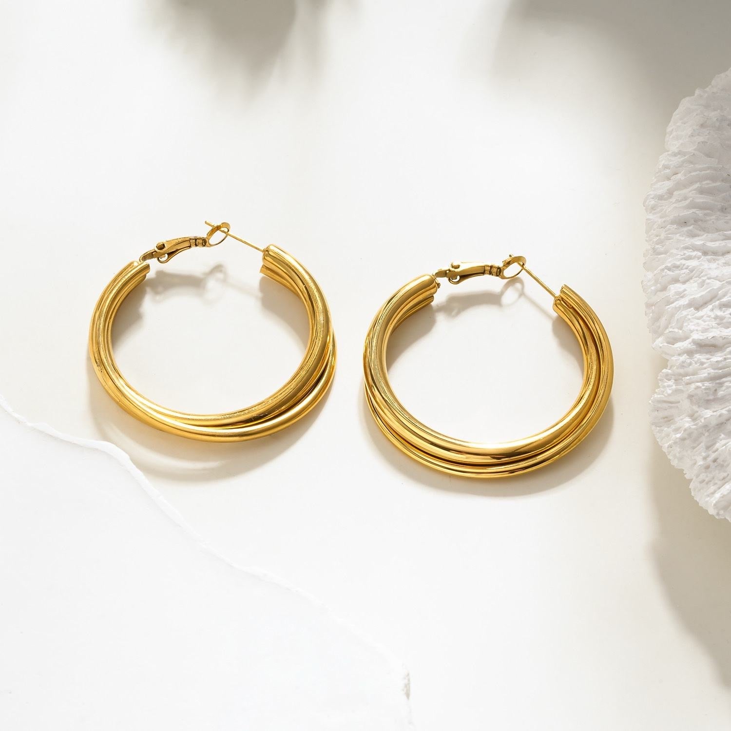 Double hoops oorbellen