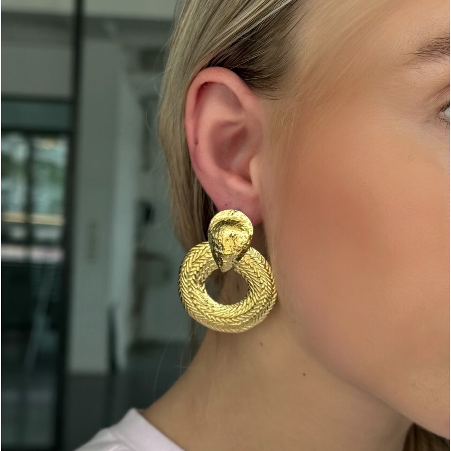 Stamp statement earrings