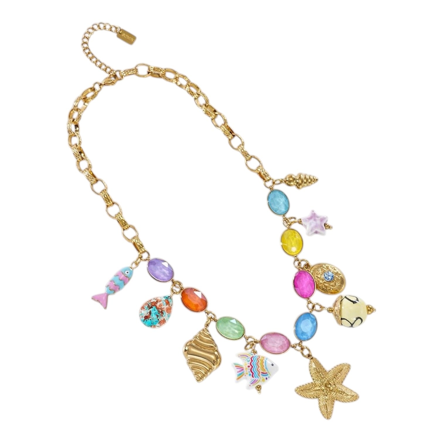 Happy stone chubby seastar bedel ketting mixed