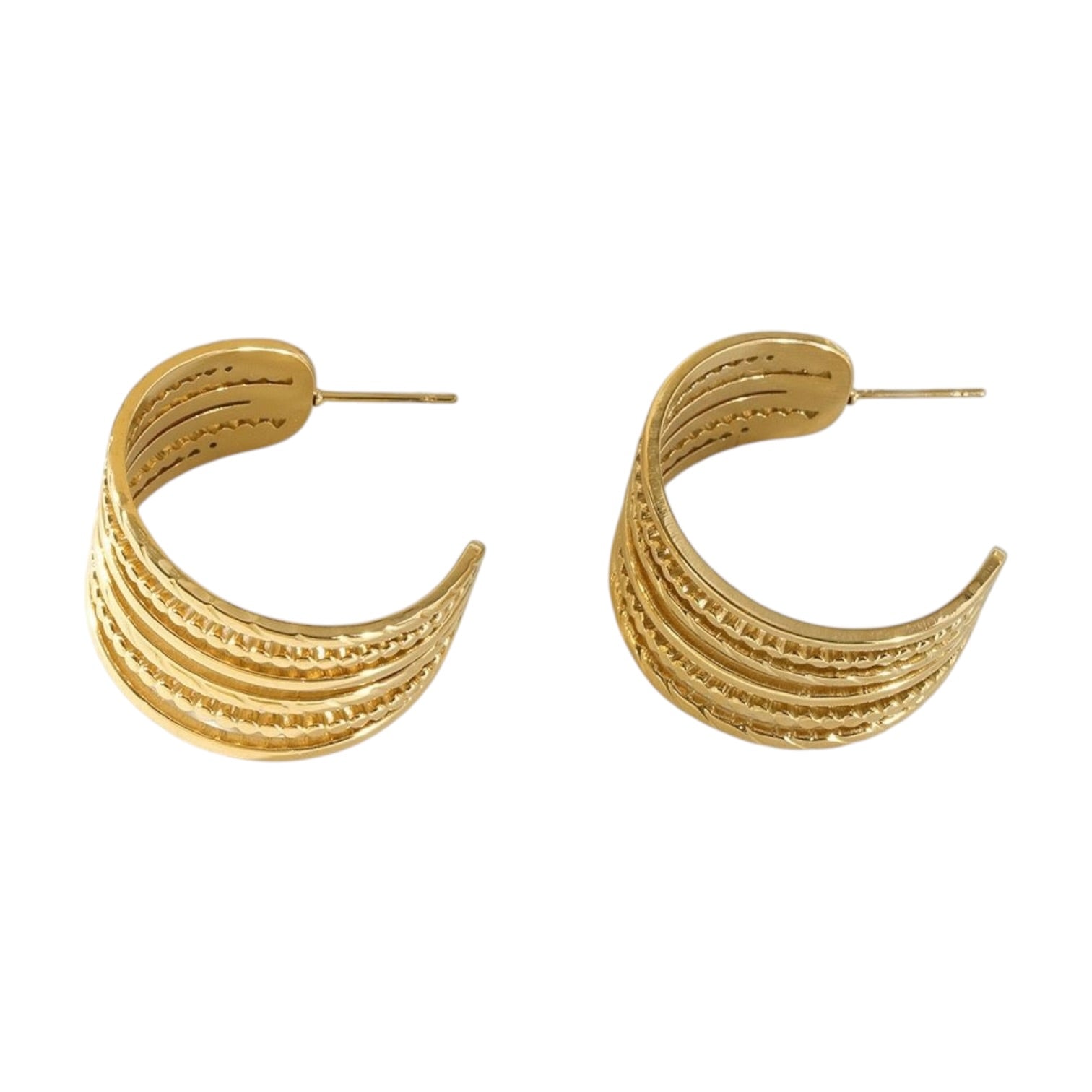 Ridge hoop earrings