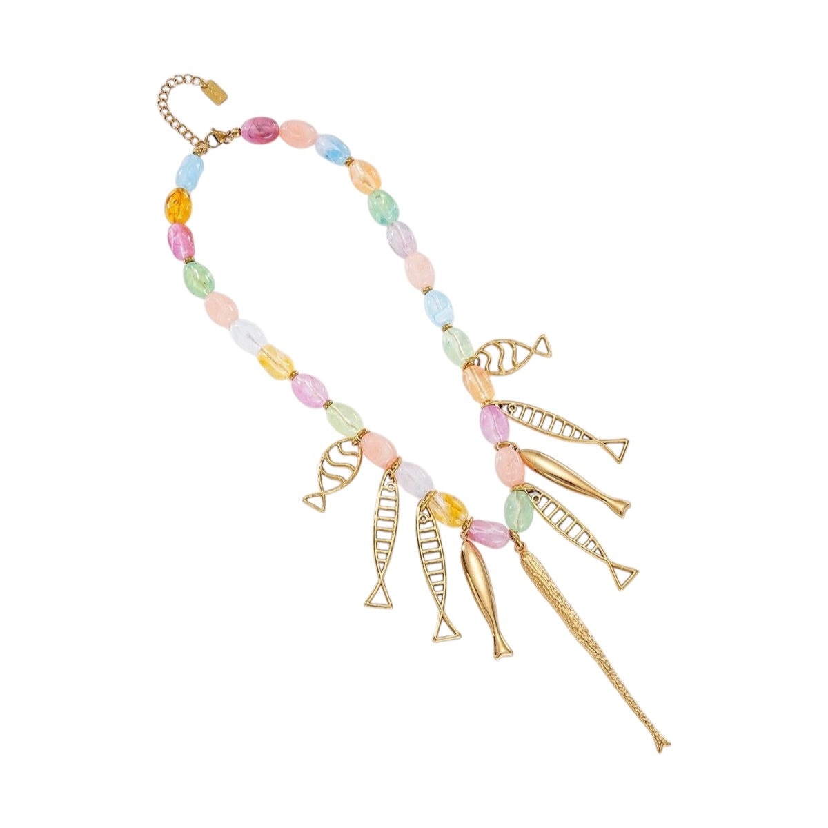 Statement fishy beads charm necklace mix