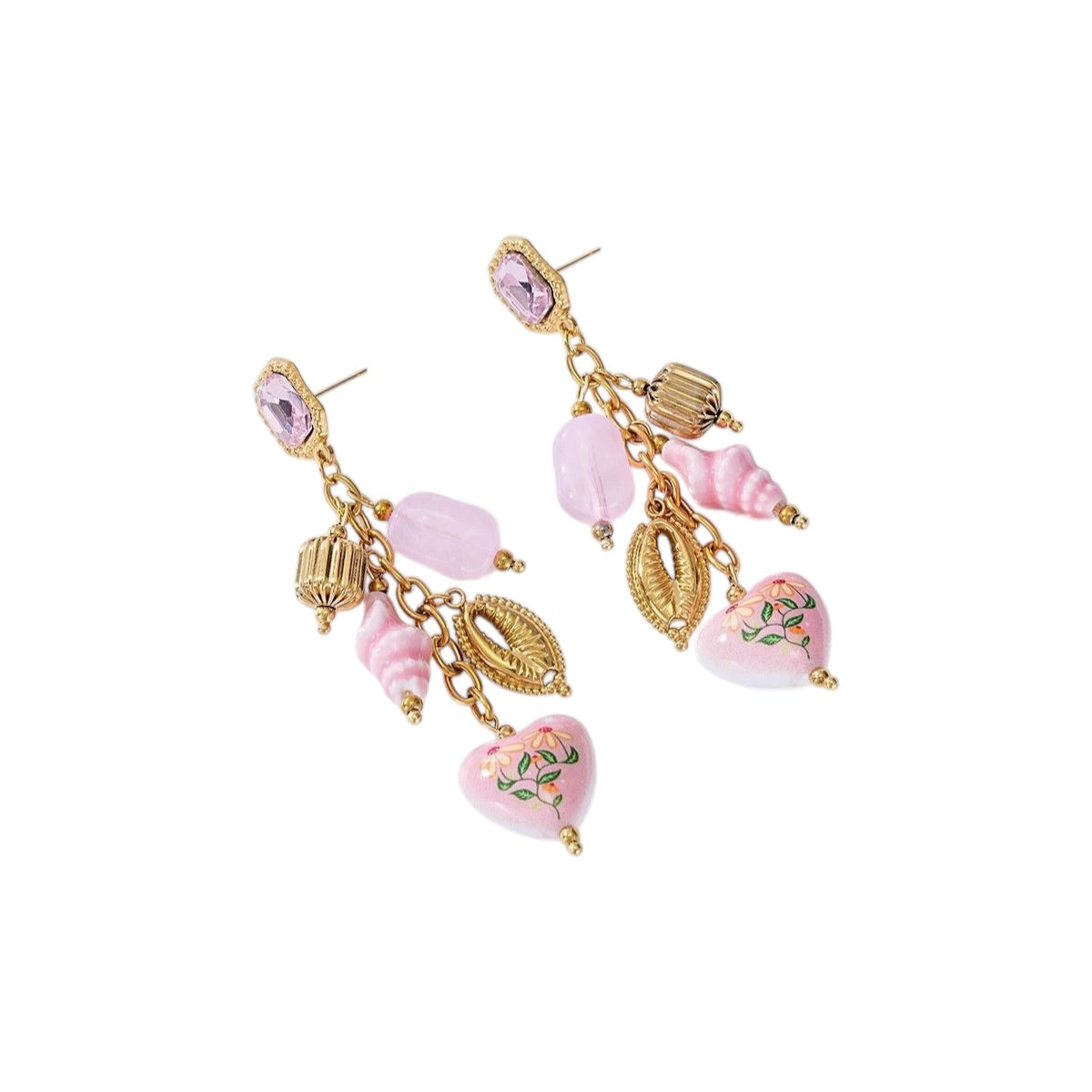 Queens Flower Statement Earrings Pink