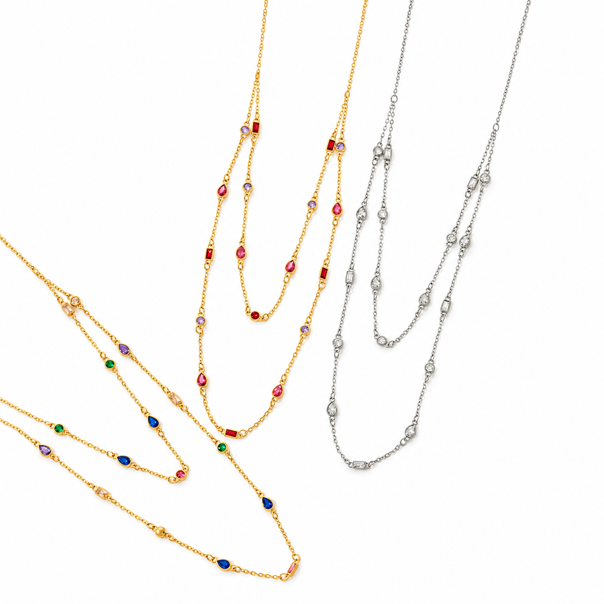 Double strass ketting