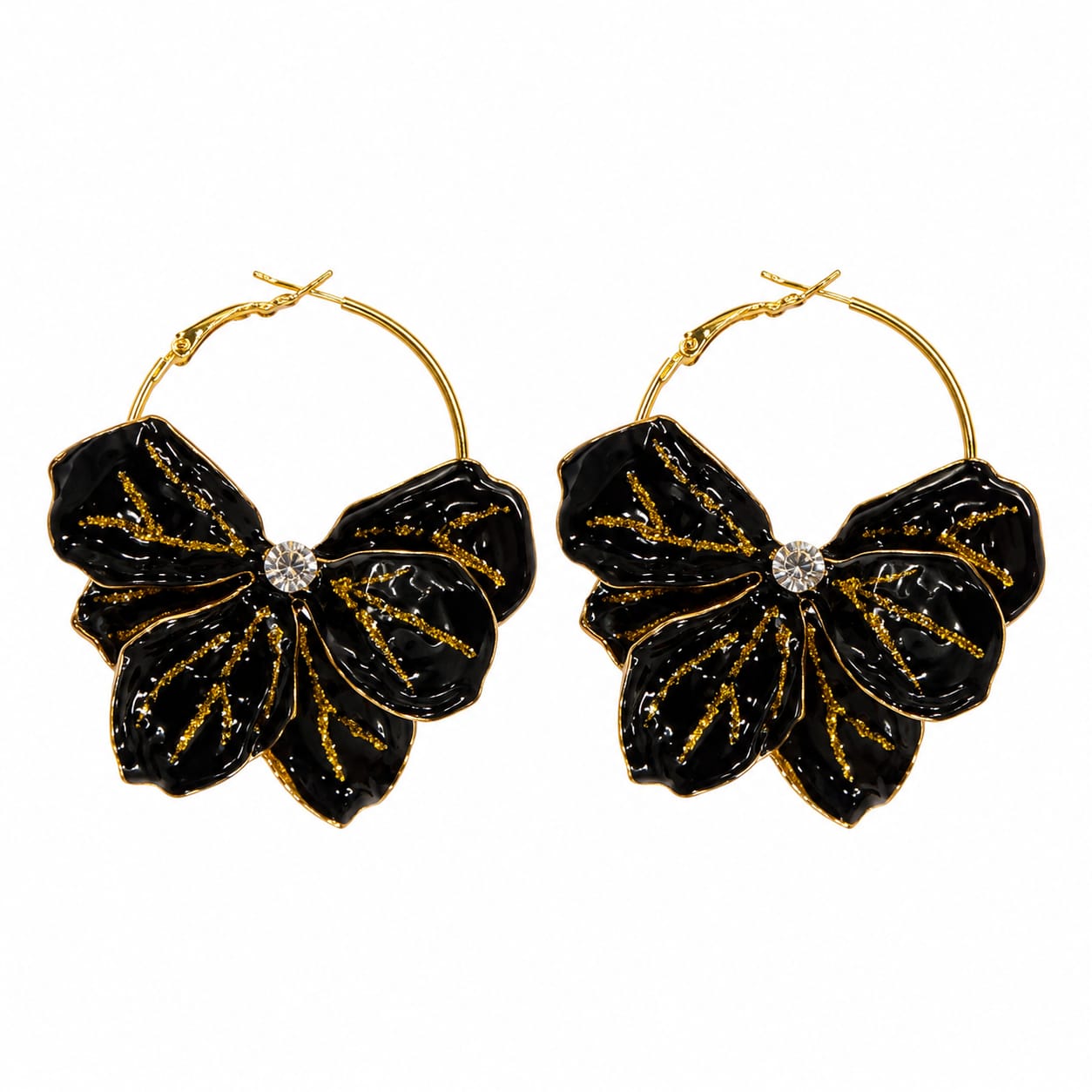 Fall flowery hoops oorbellen