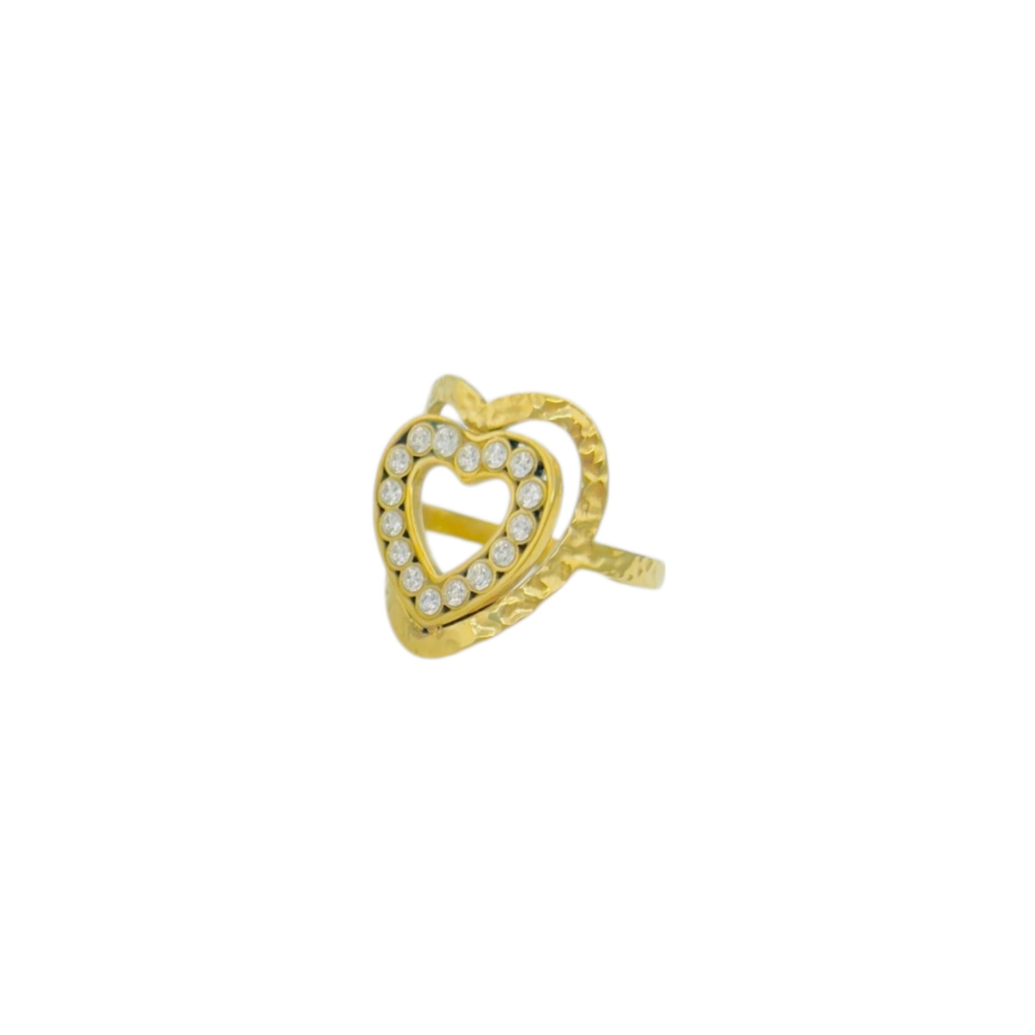 Open strass love ring