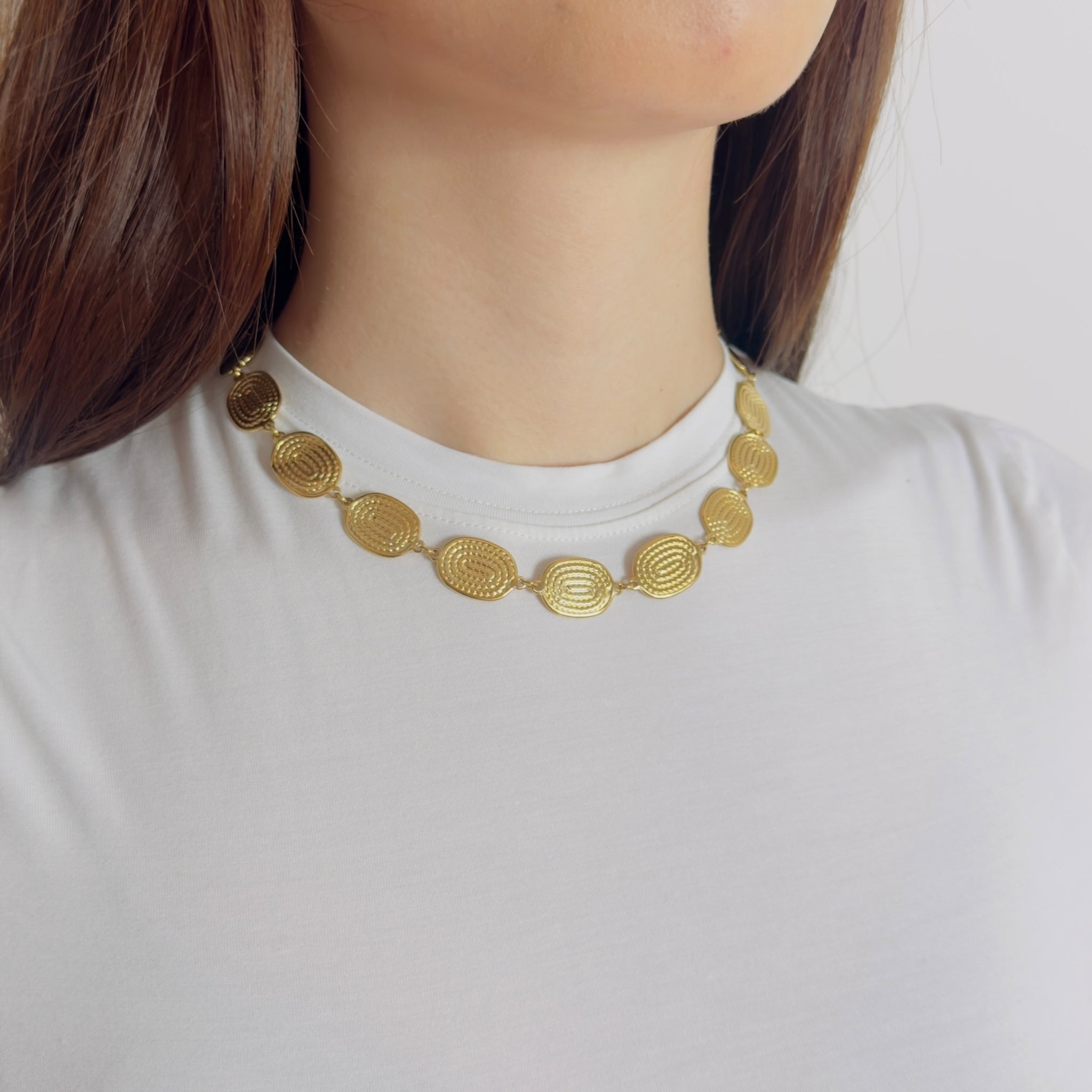 Oval spiral statement ketting