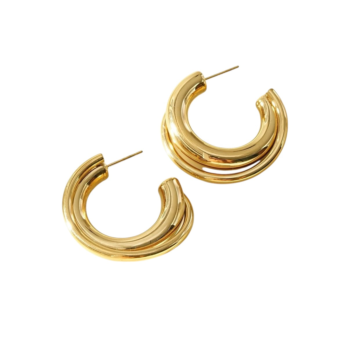 Double hoops oorbellen