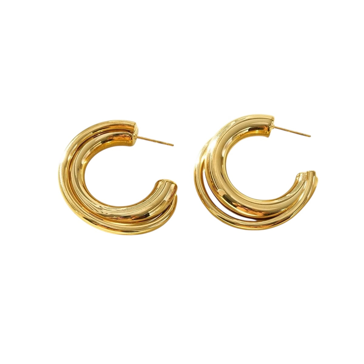 Double hoops oorbellen