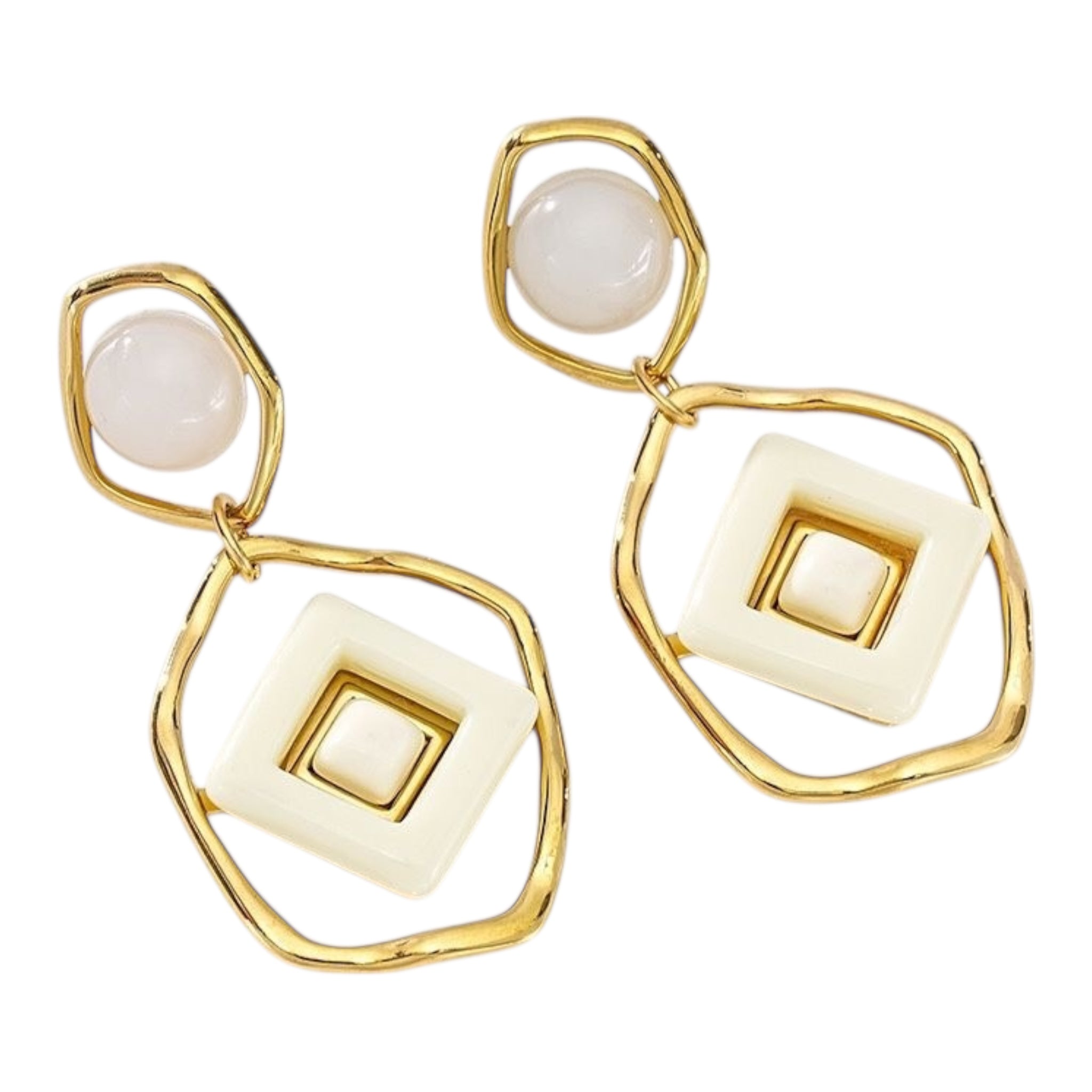 Square happy oorbellen