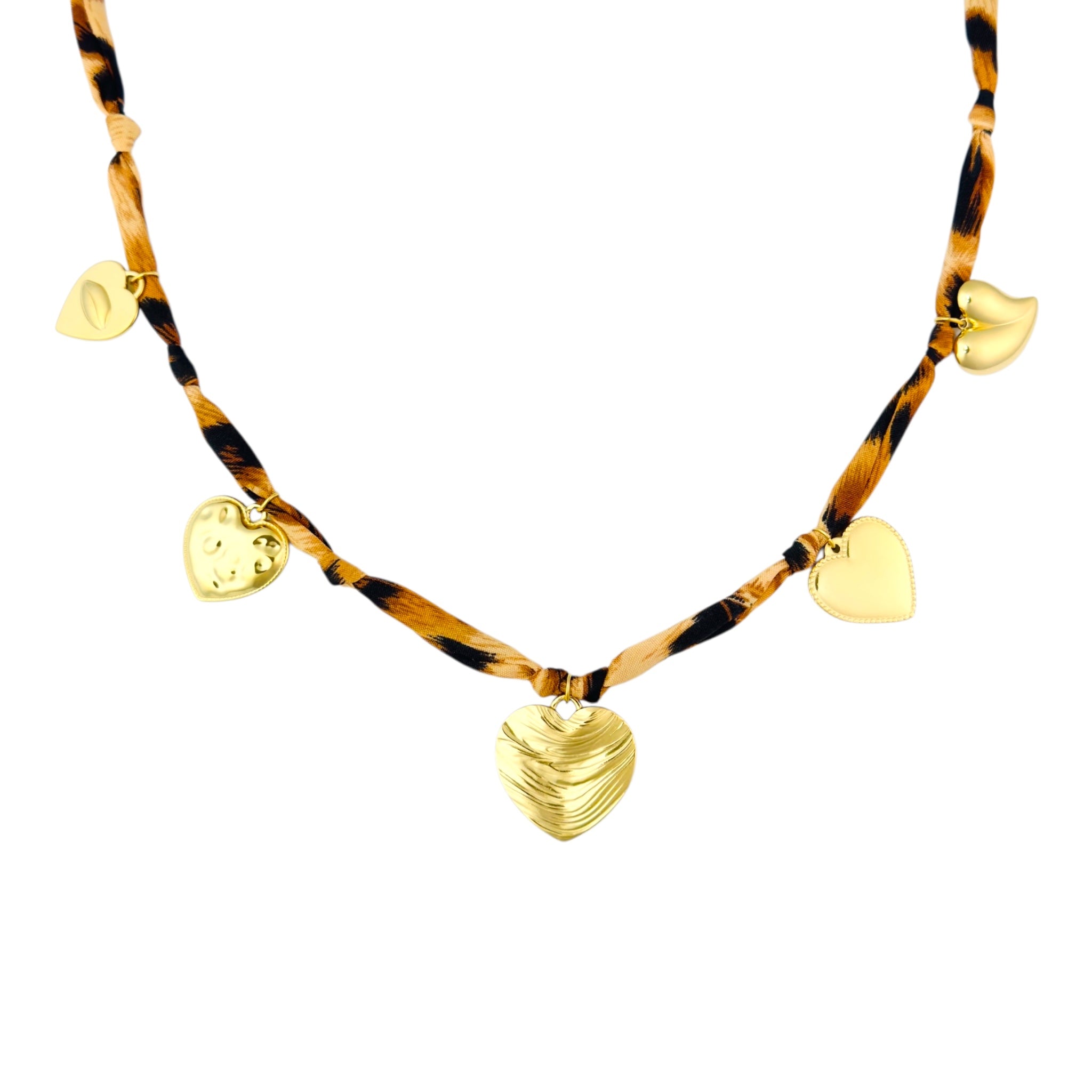 Panter bandana hartje bedel ketting