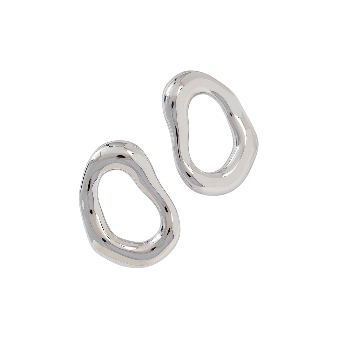 Open oval studs oorbellen