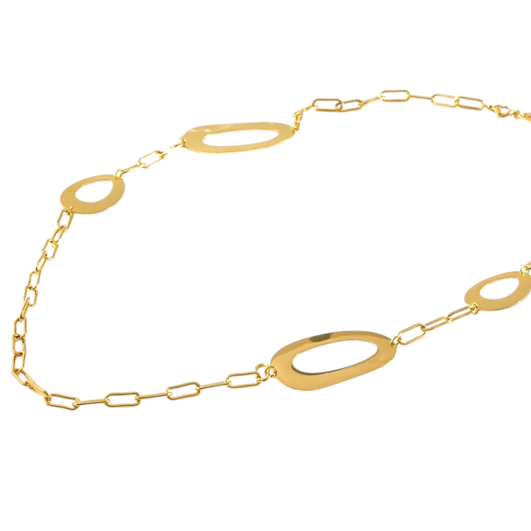 Open oval chain lange ketting
