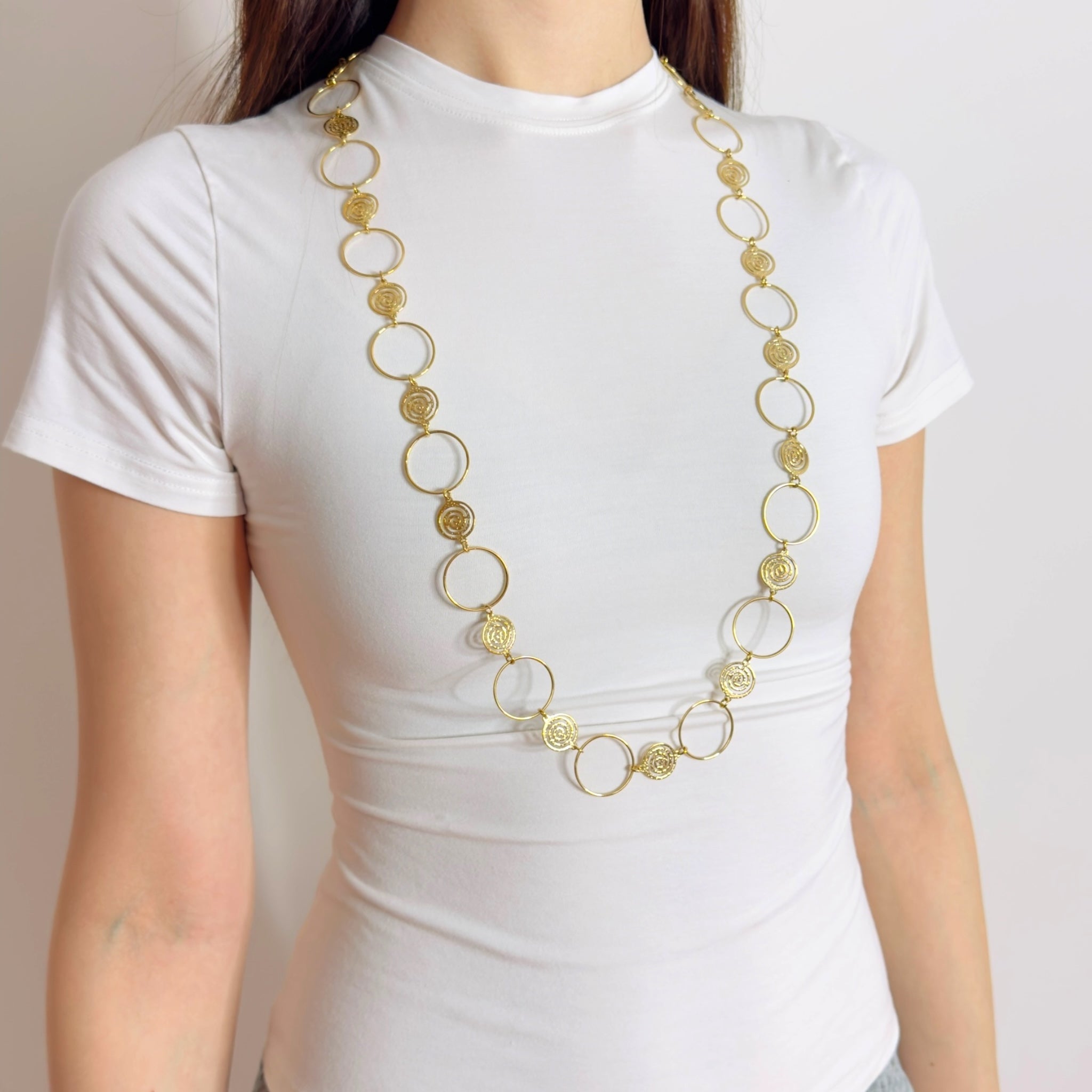 Spiral circle lange ketting