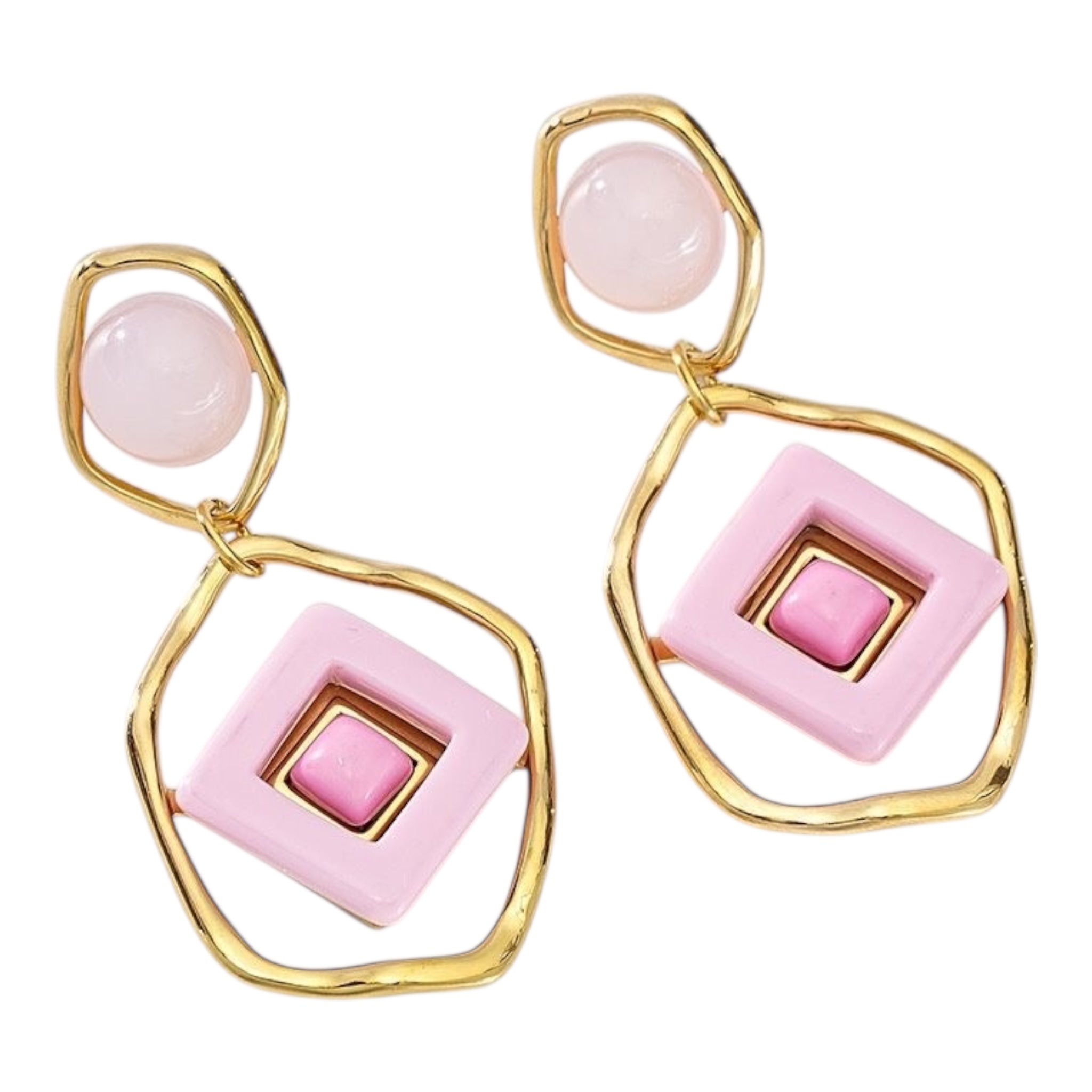 Square happy oorbellen