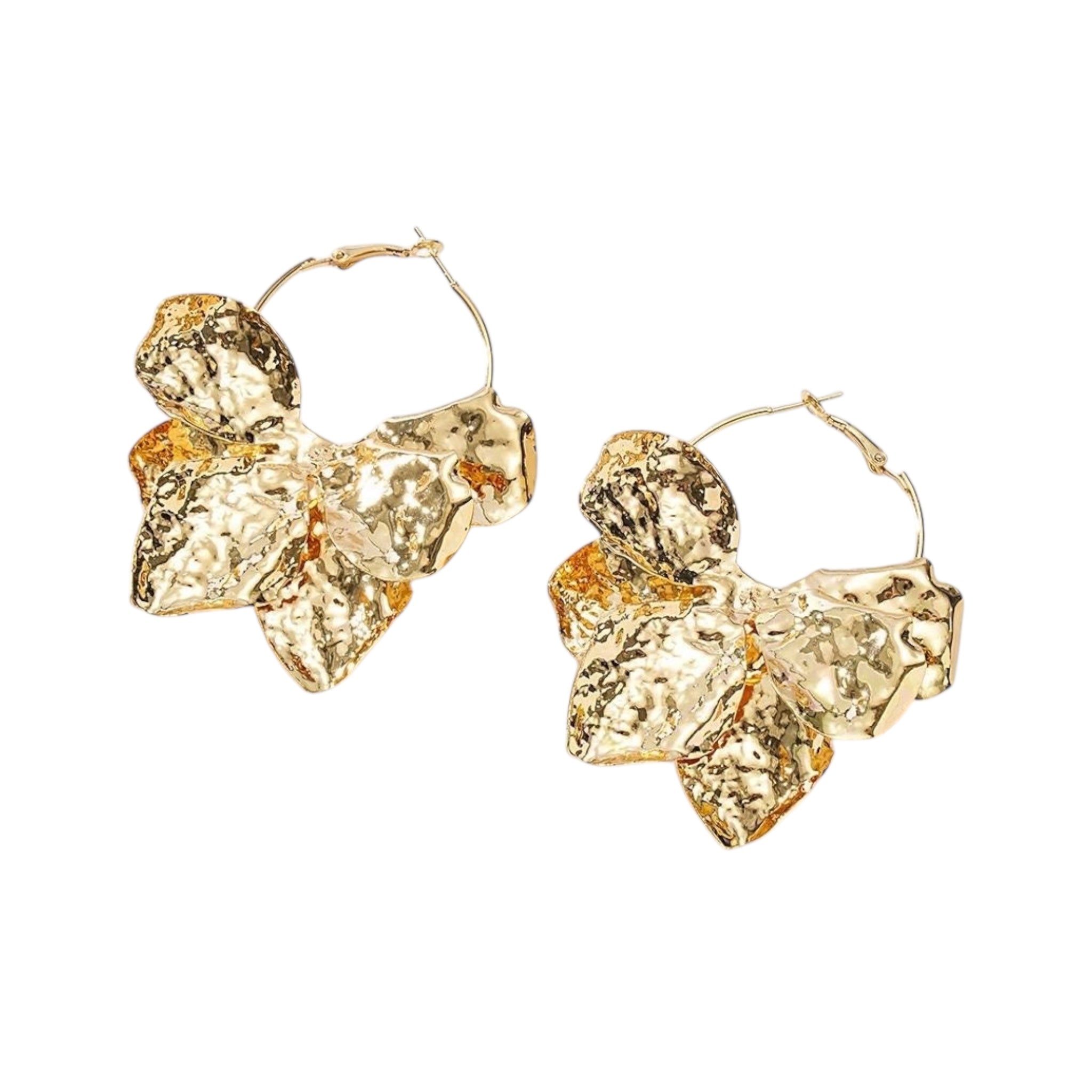Statement flowery hoops earrings