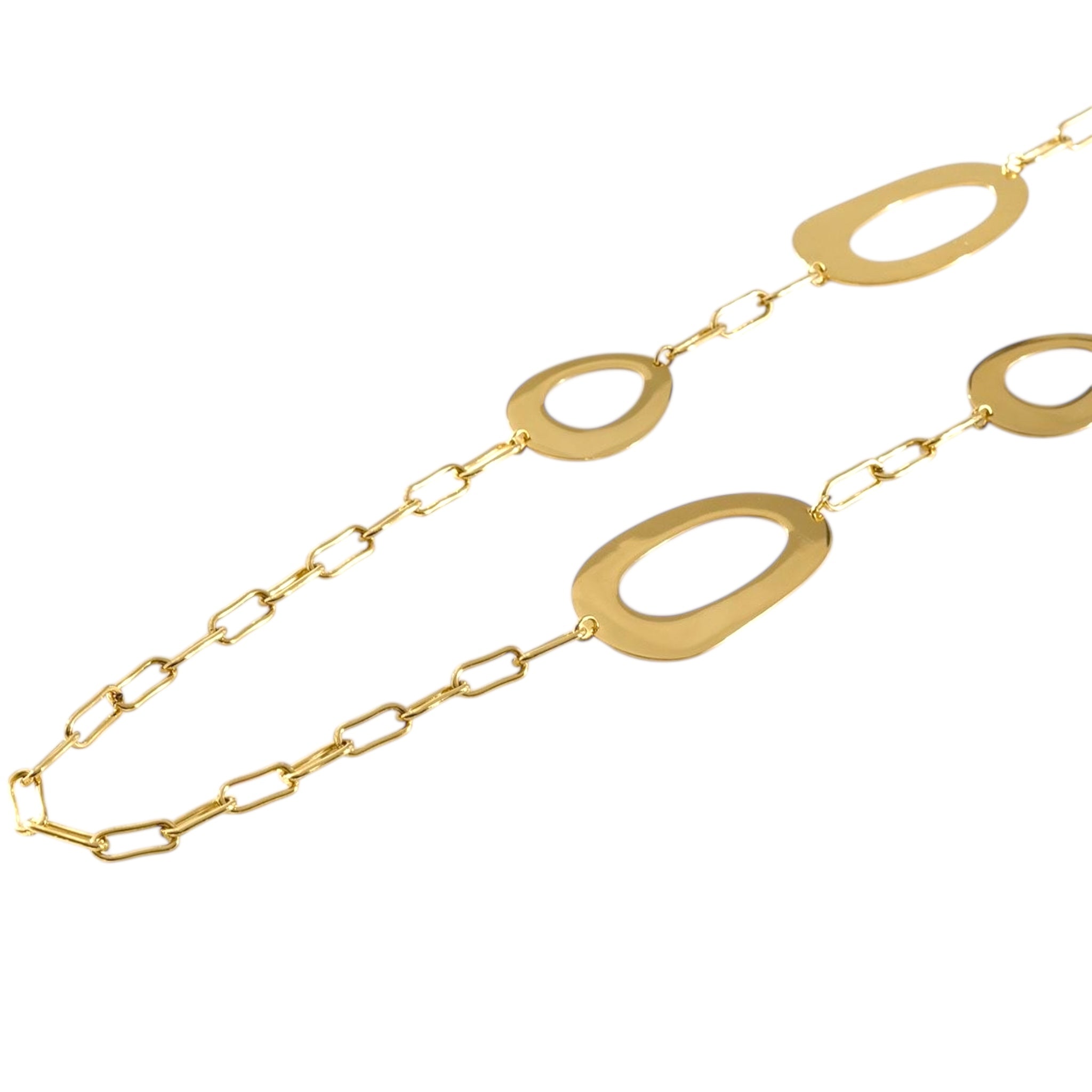 Open oval chain lange ketting