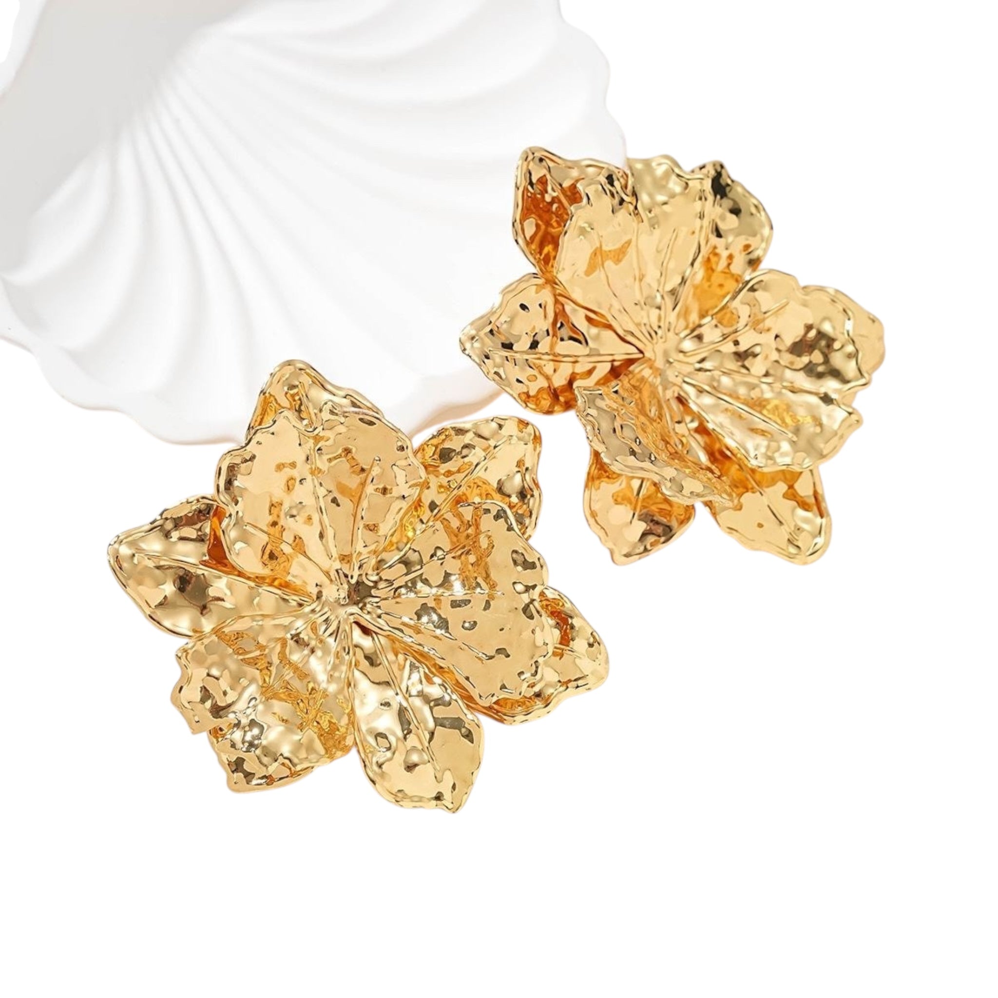 Statement flowery stud earrings