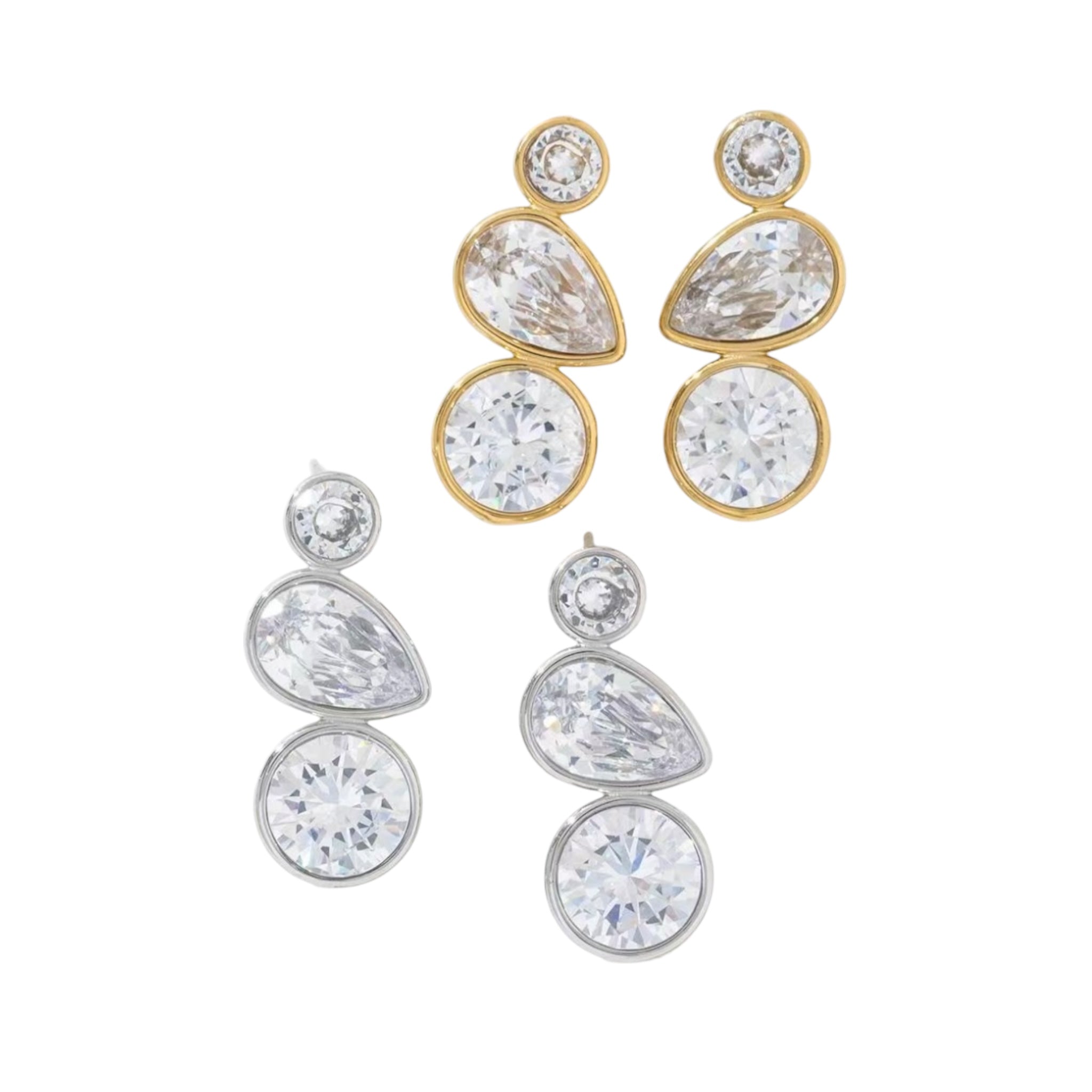 Star drop rhinestone earrings