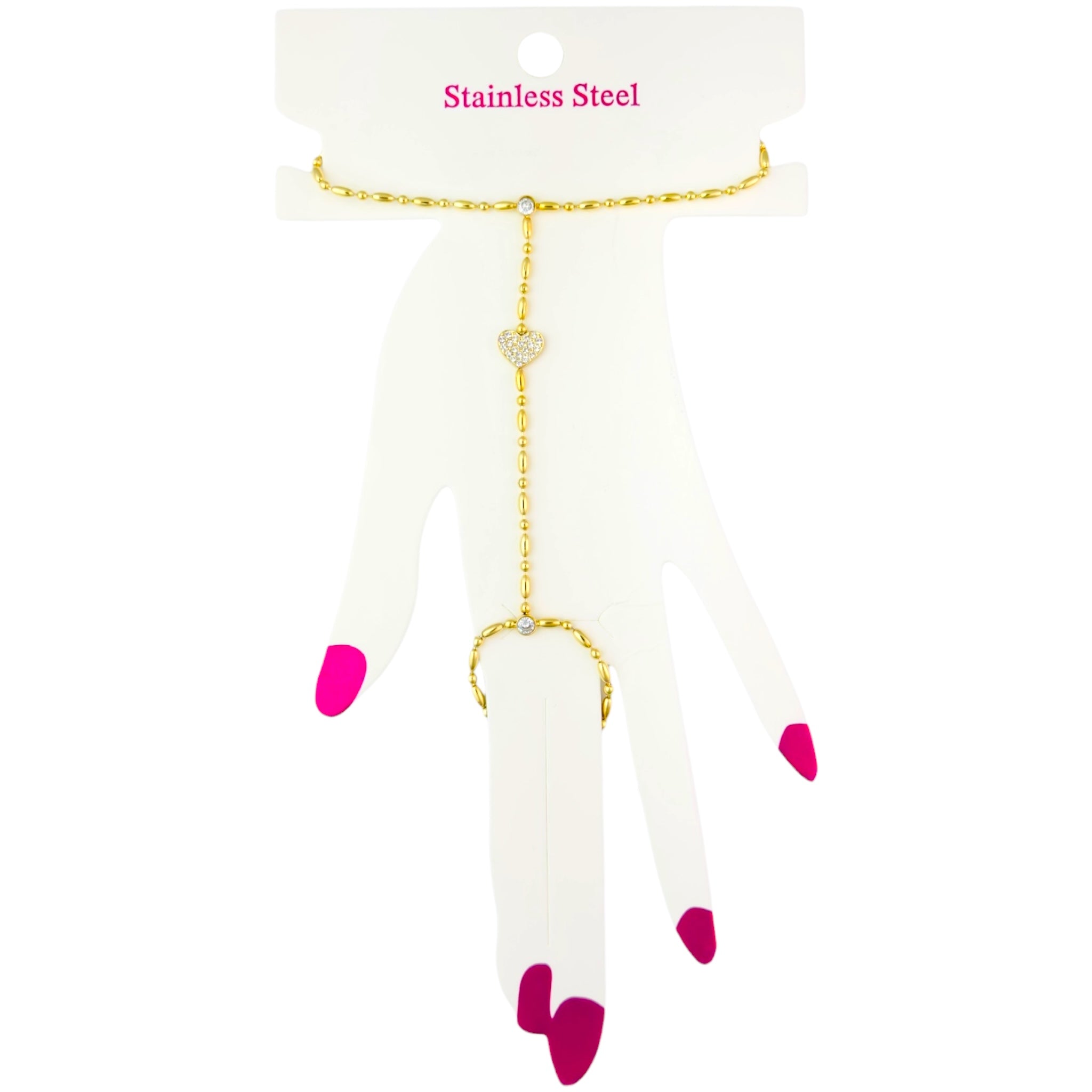 Strassy love hand chain