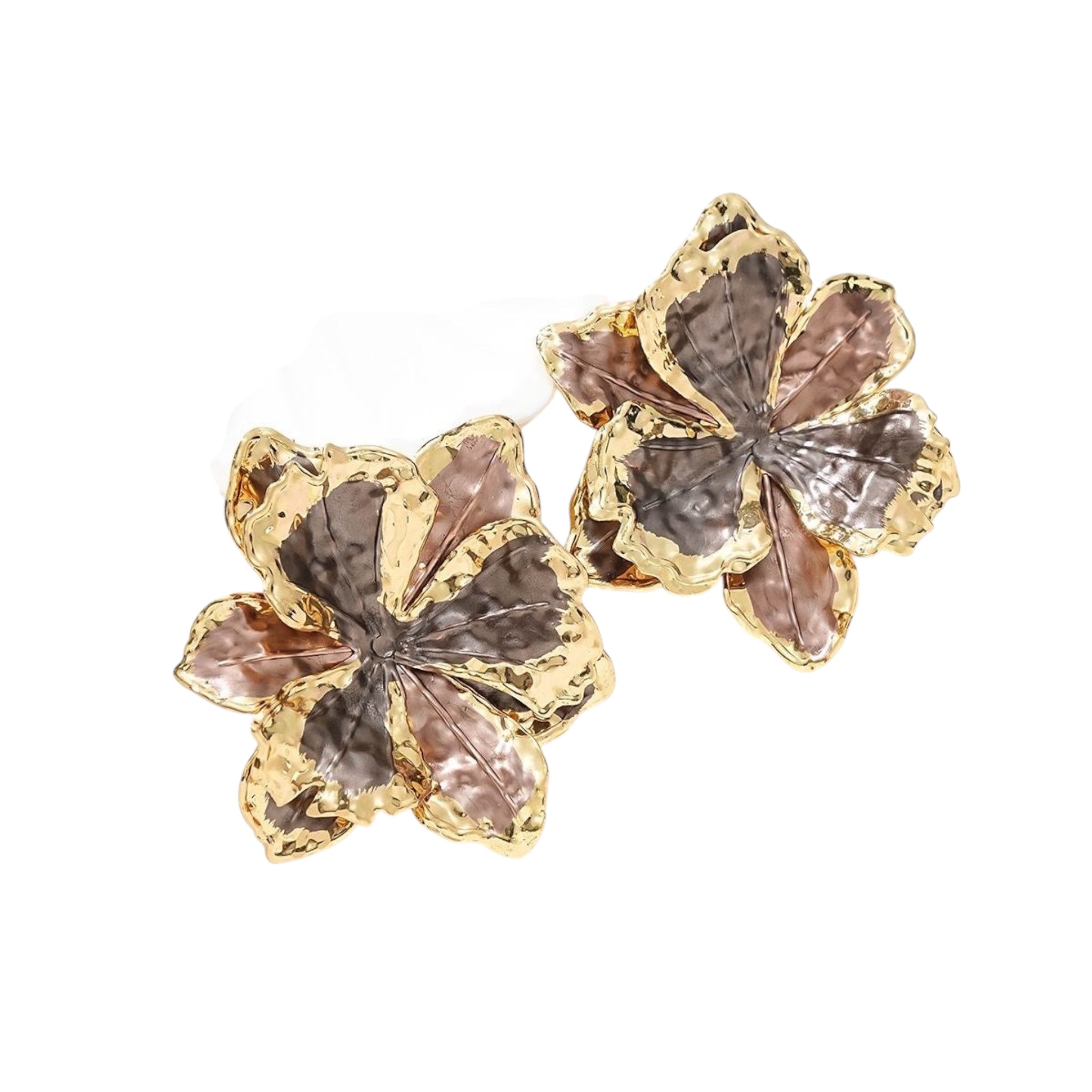 Statement flowery stud earrings