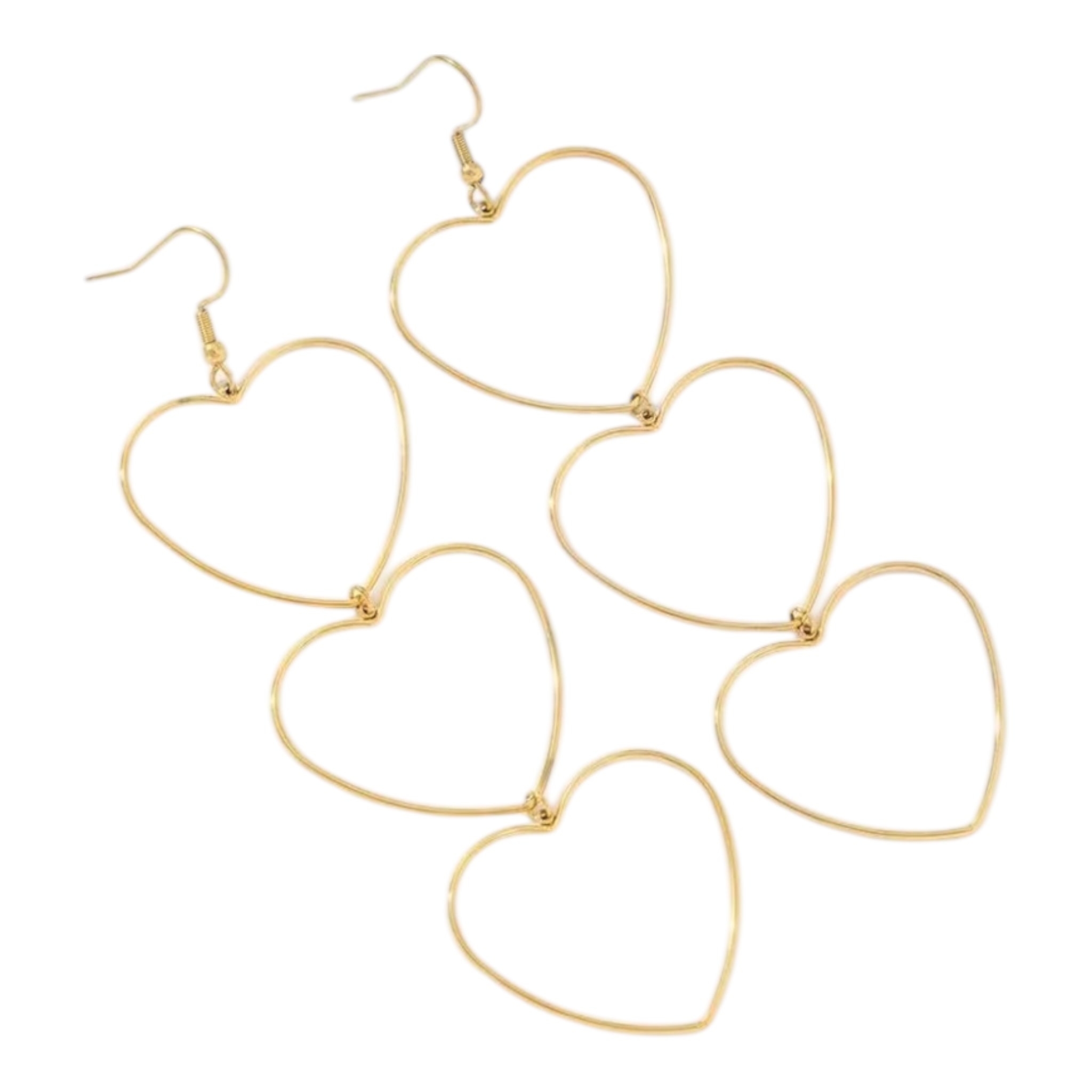 Hanging heart statement earrings