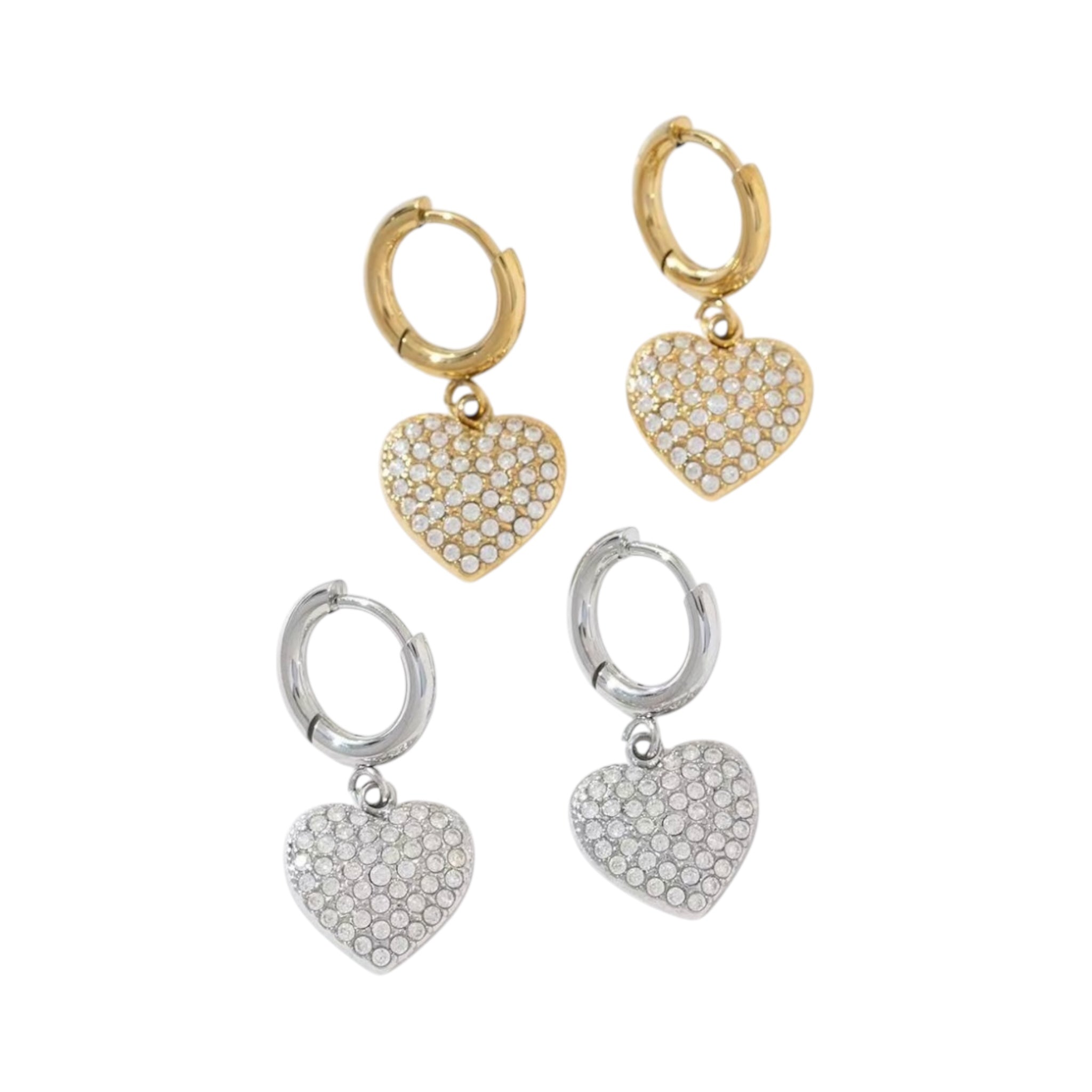 Strassy love hangers oorbellen