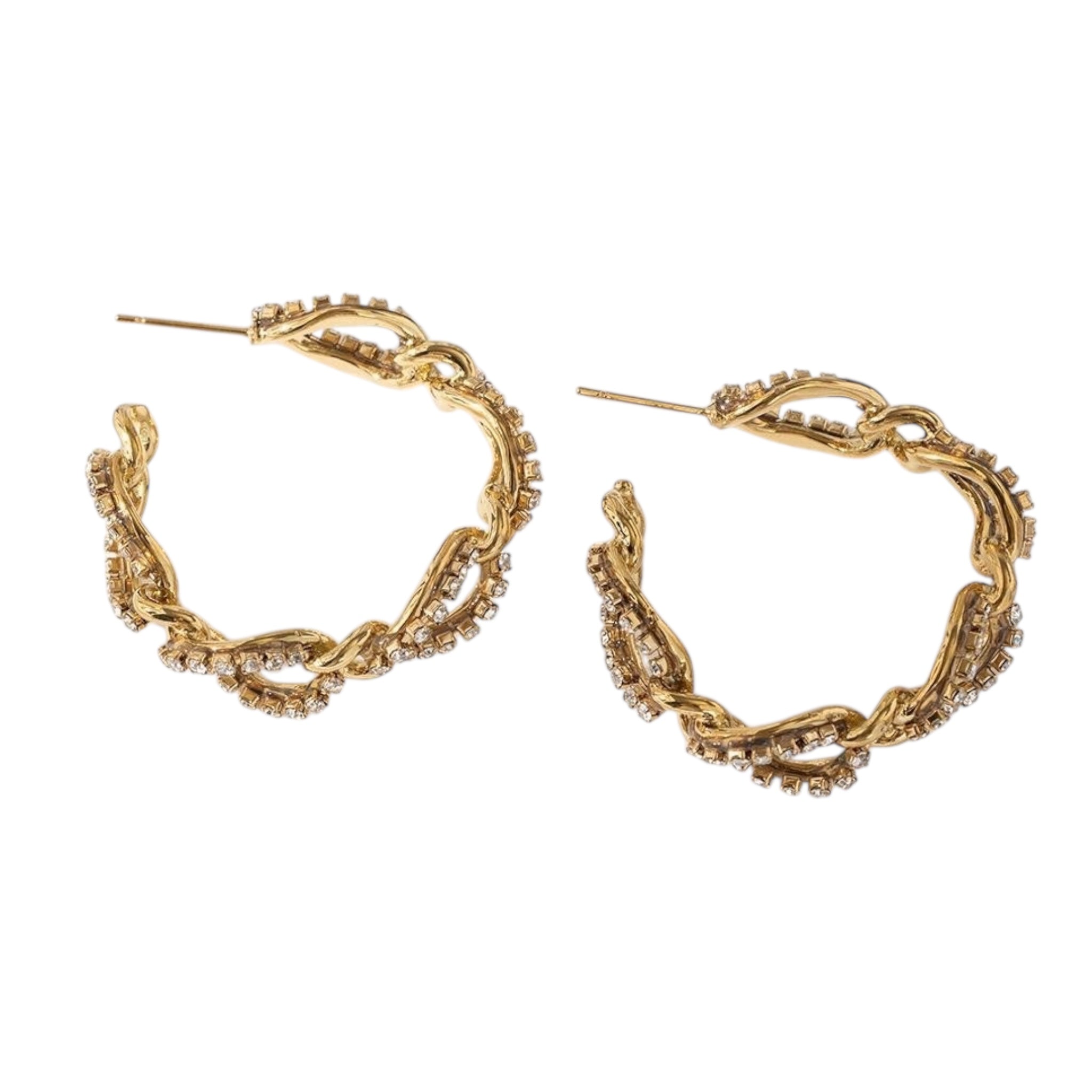 Statement screw strass oorbellen