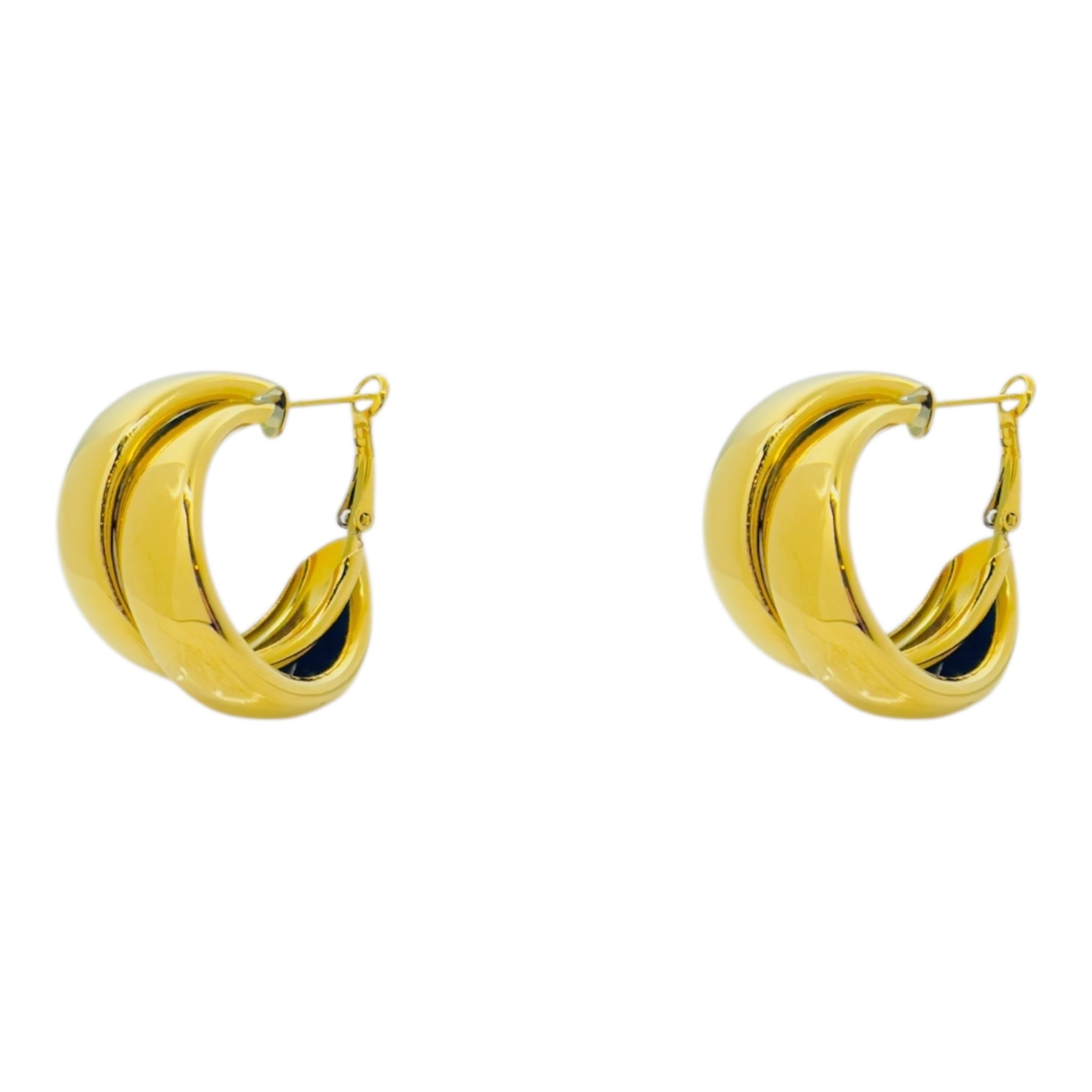 Double layered hoops oorbellen