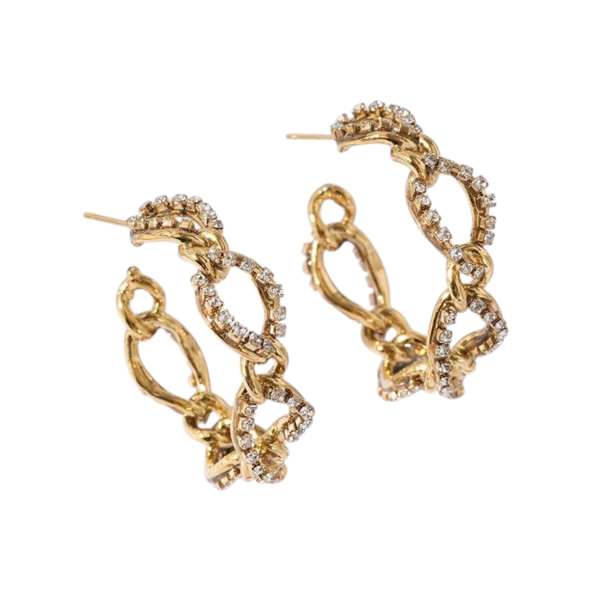 Statement screw strass oorbellen