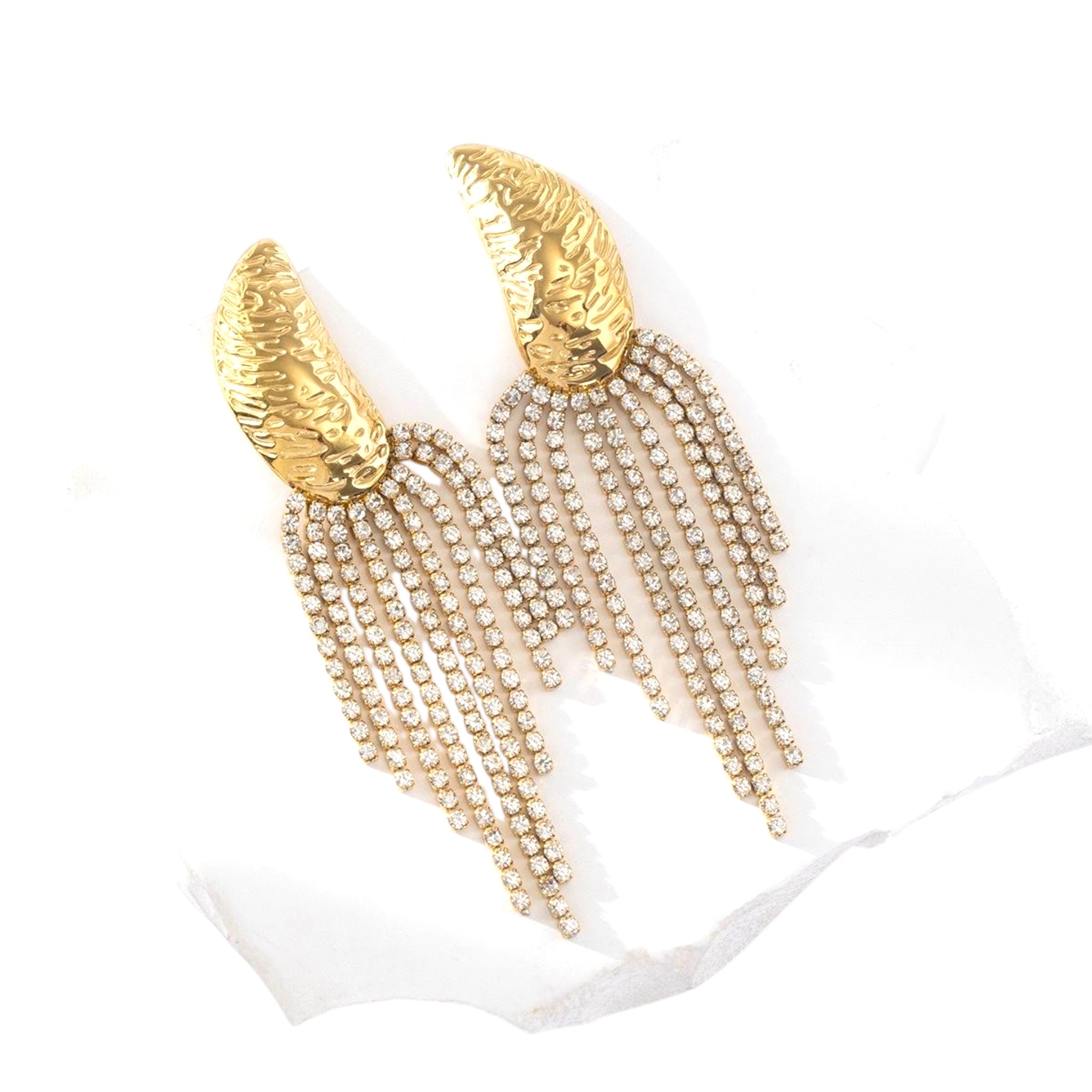 Statement rains strass oorbellen
