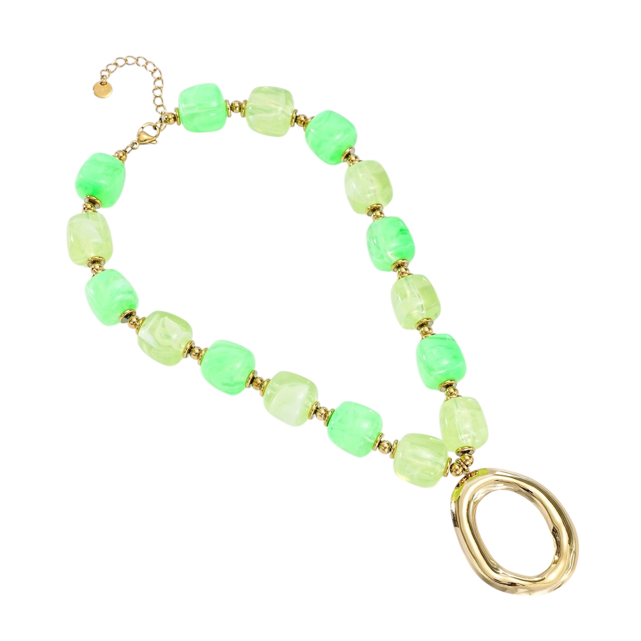 Oval beads ketting