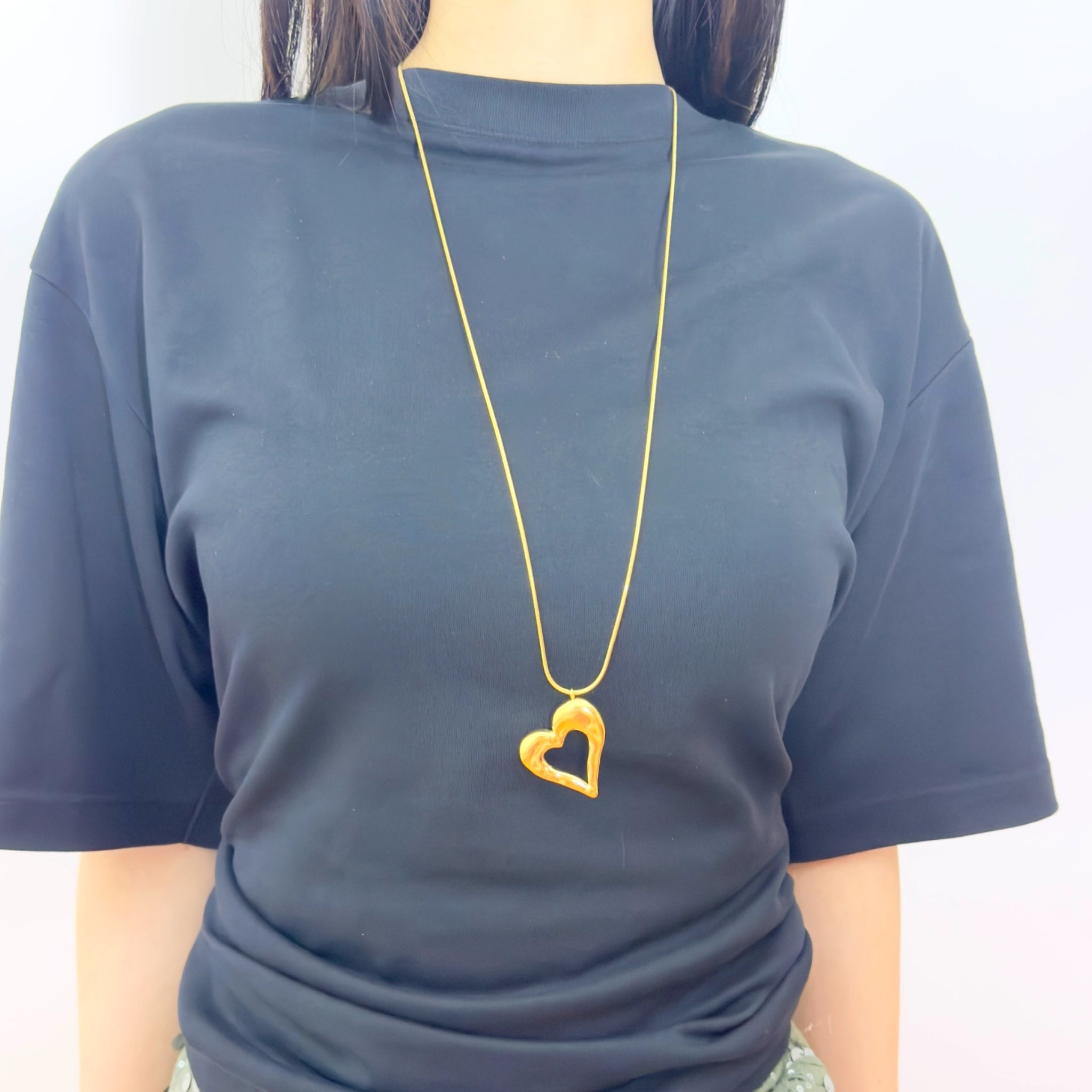 Open hearts lange ketting