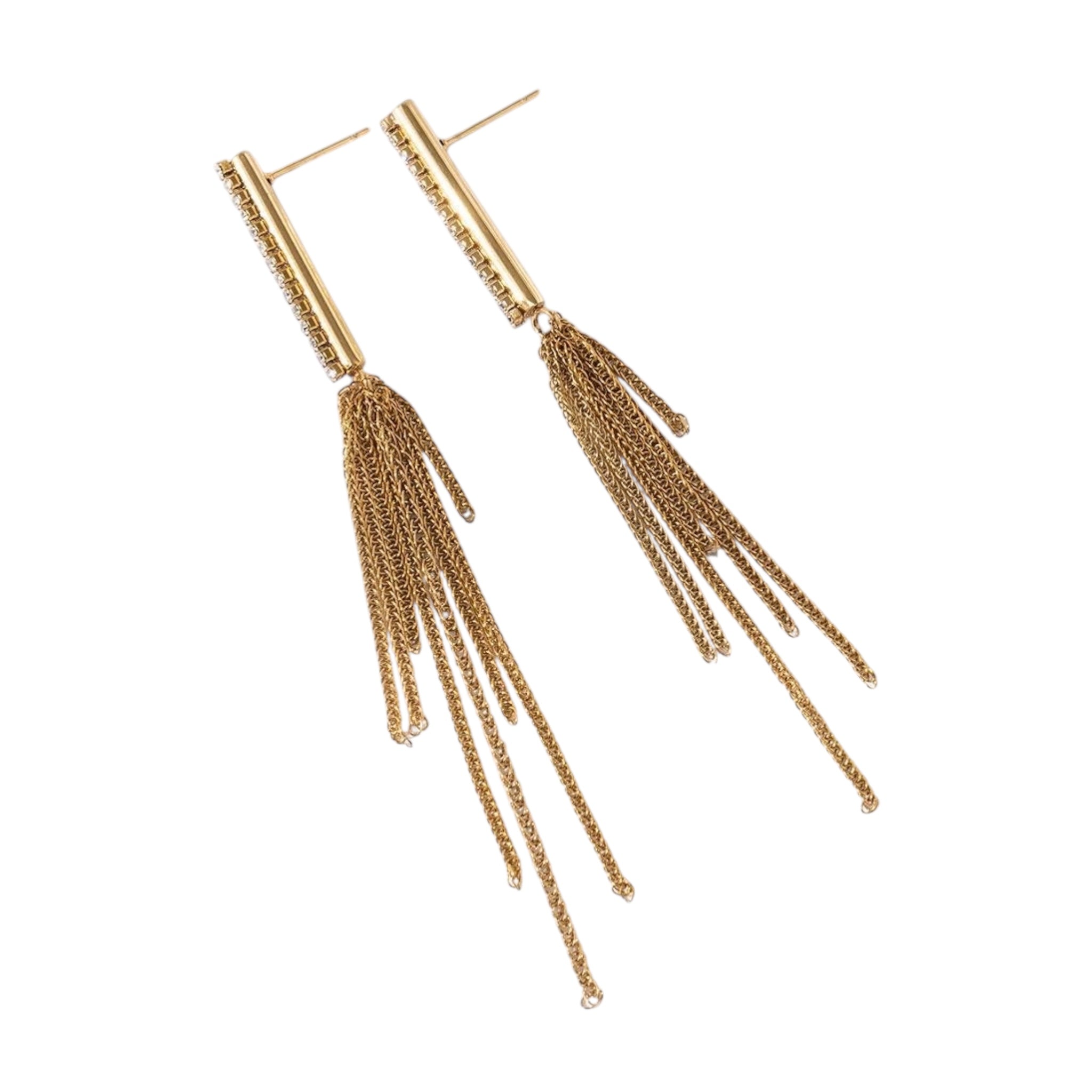 Statement dangling rhinestone earrings