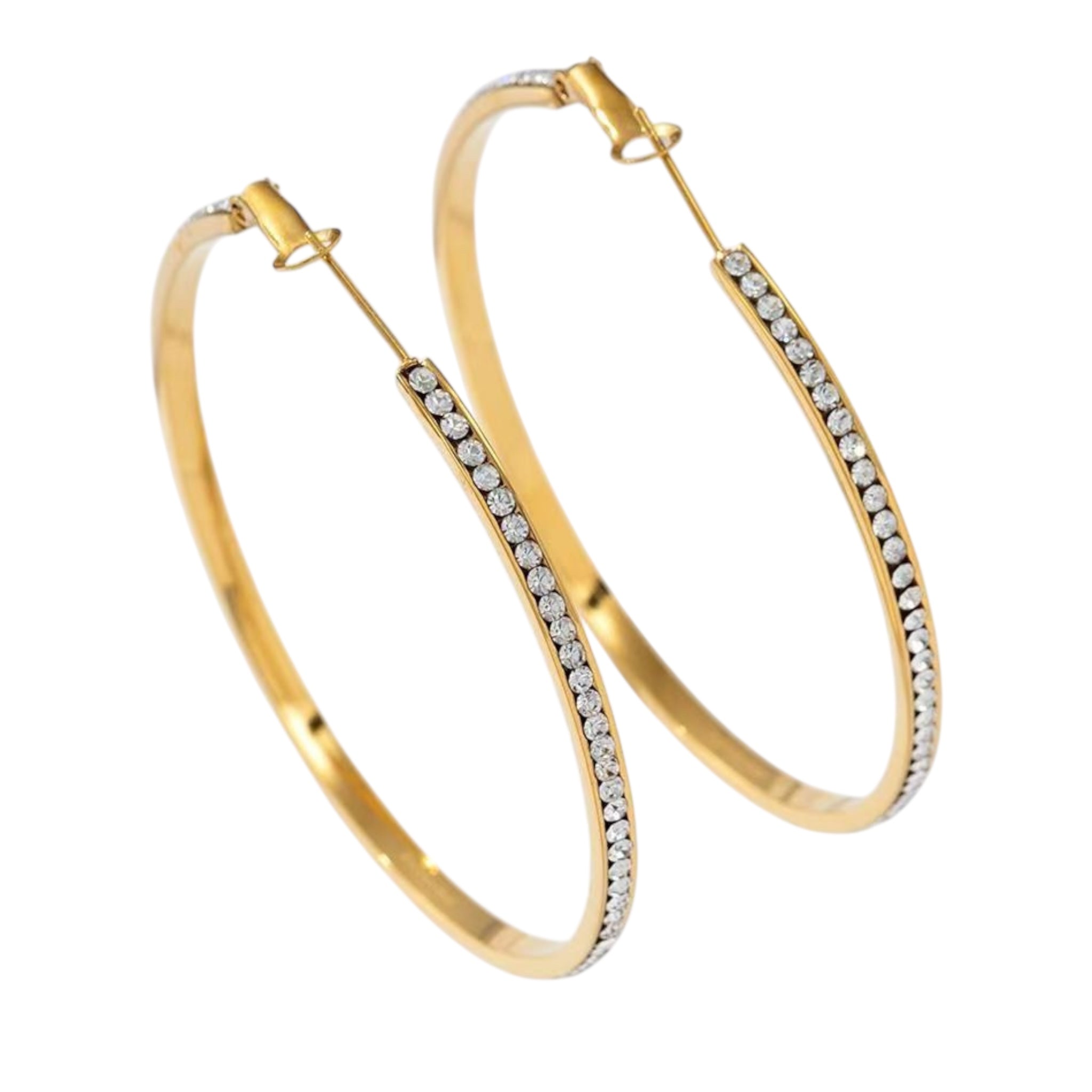 Strassy hoops oorbellen 60MM