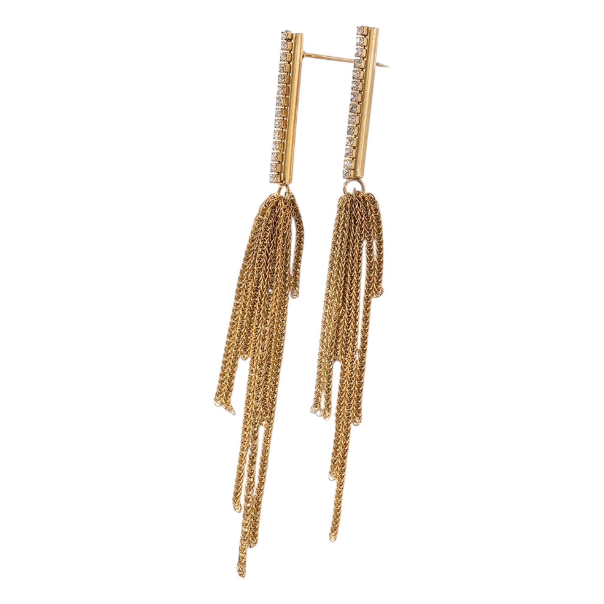 Statement dangling rhinestone earrings