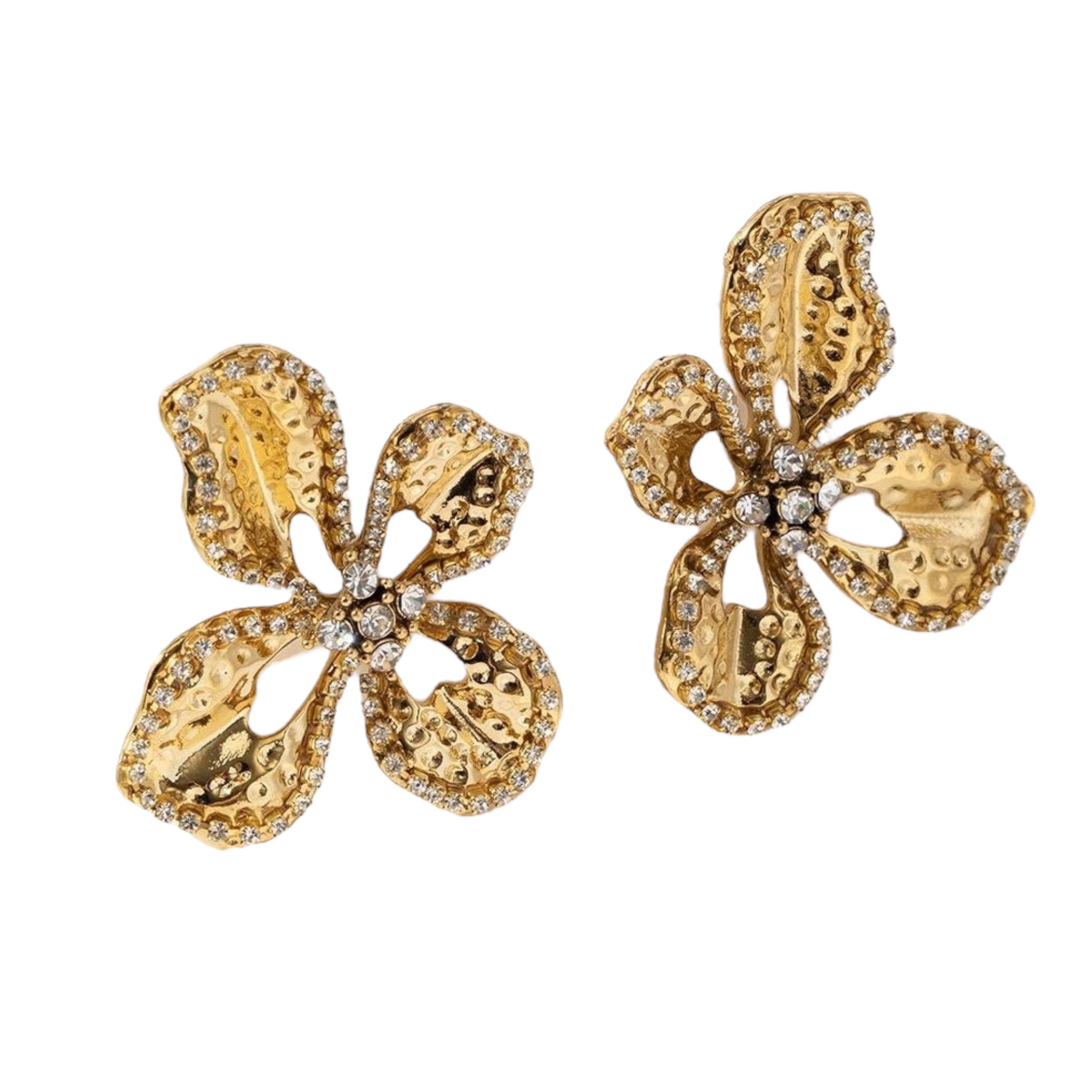 Statement flow rhinestone earrings