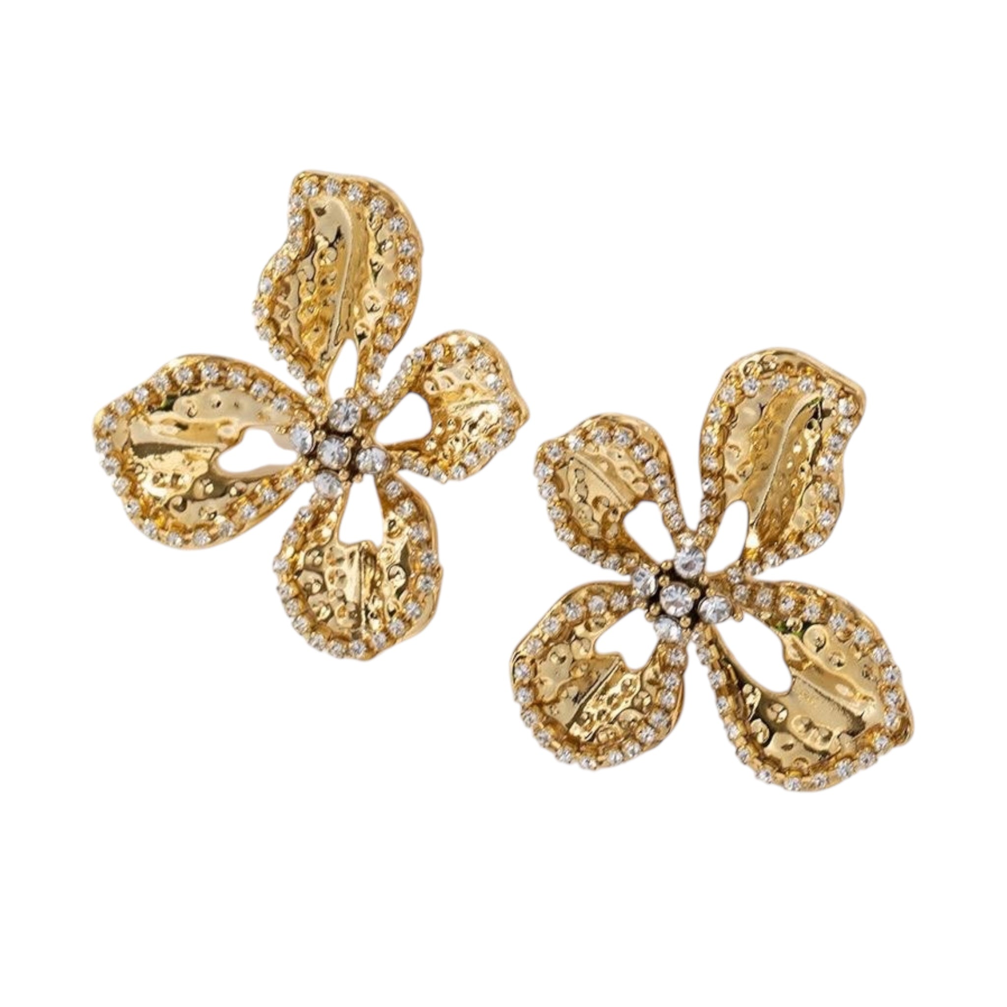 Statement flow rhinestone earrings