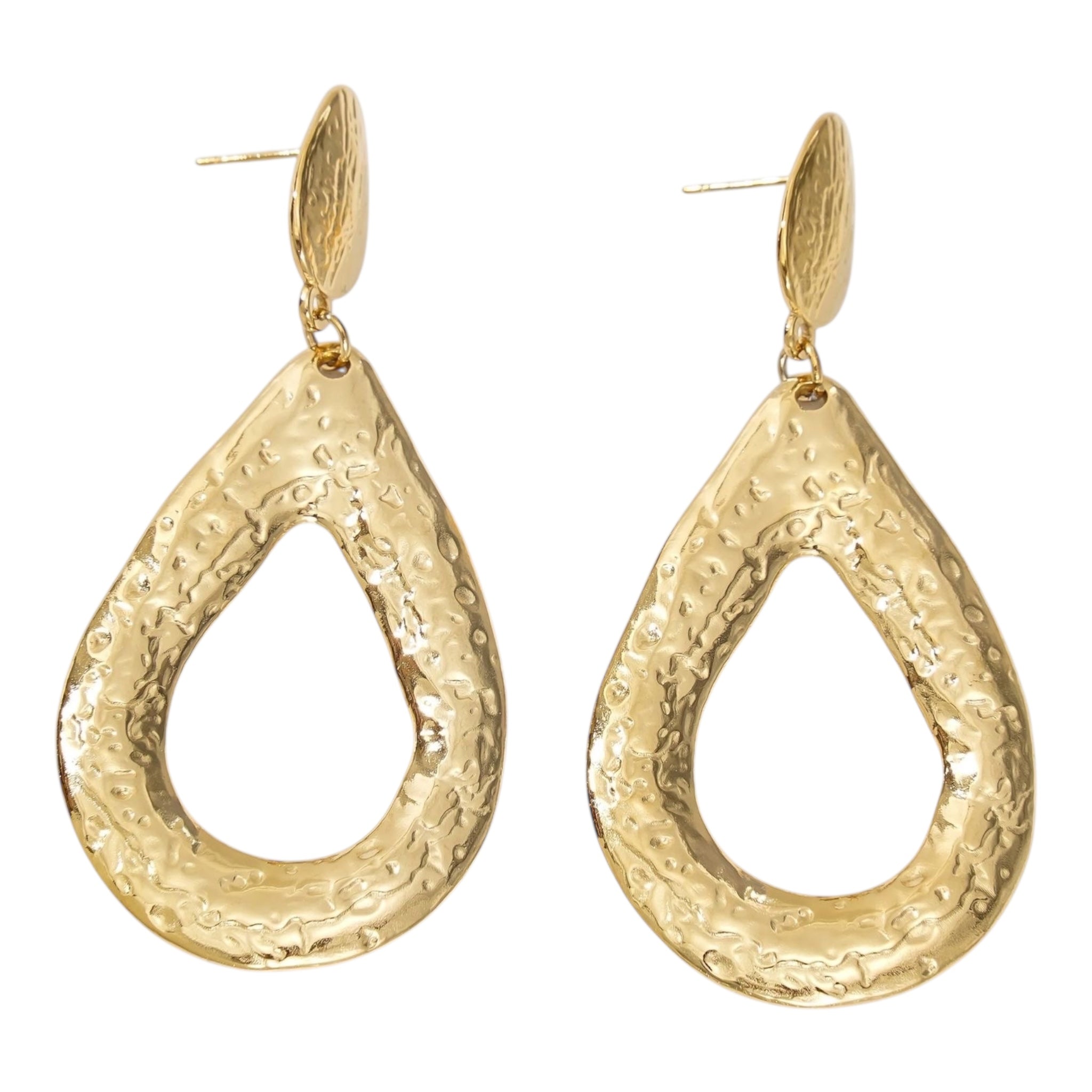 Hanging oval oorbellen