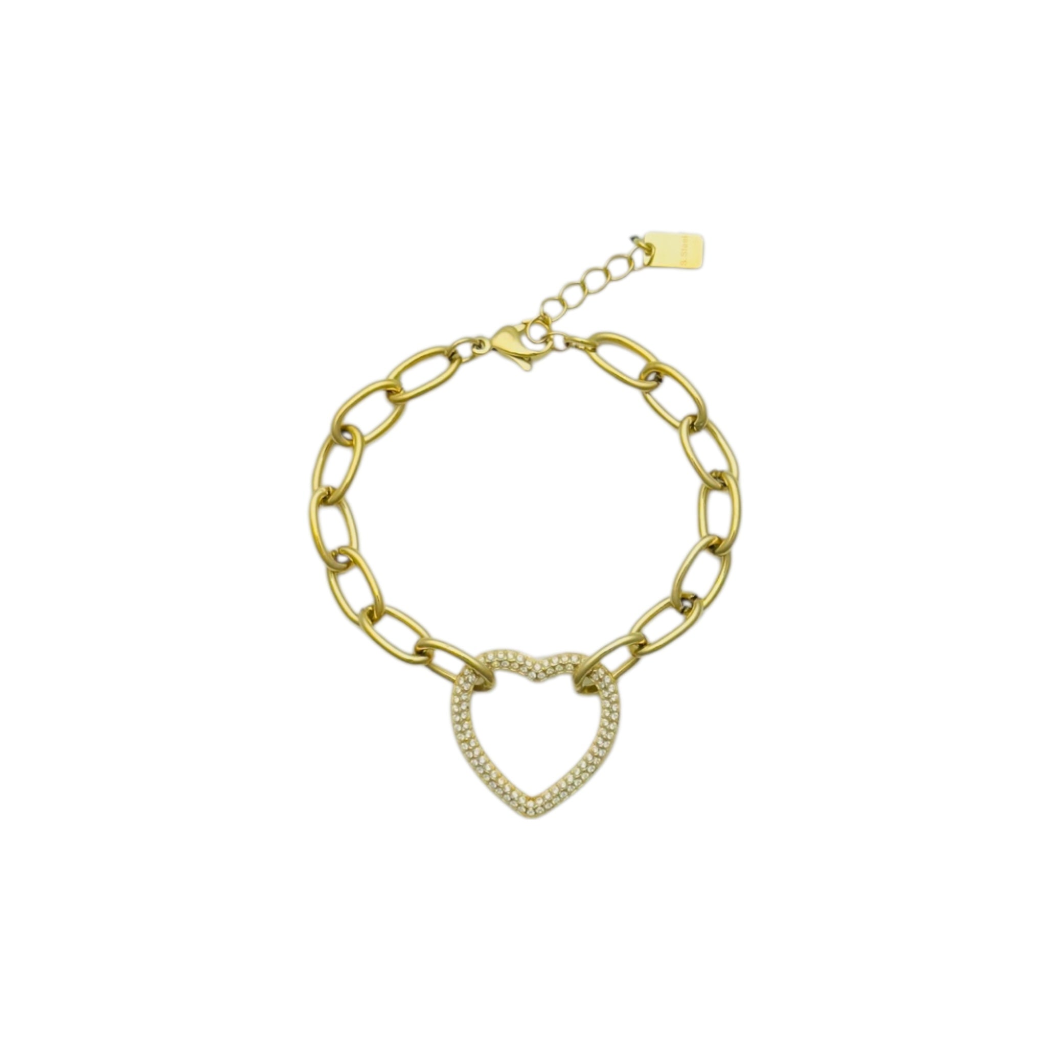 Strass heart armband