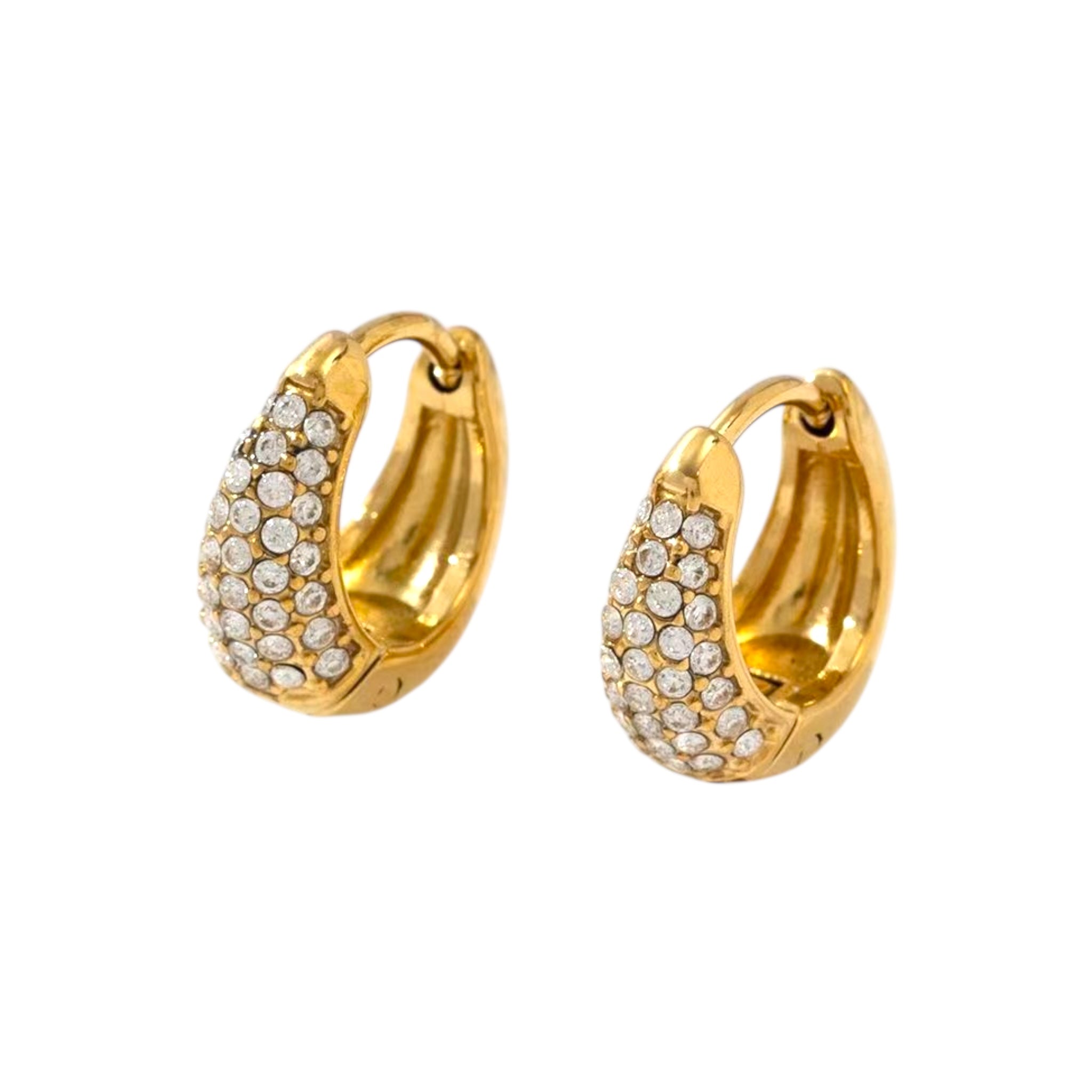 Basic rhinestone earrings 13 MM